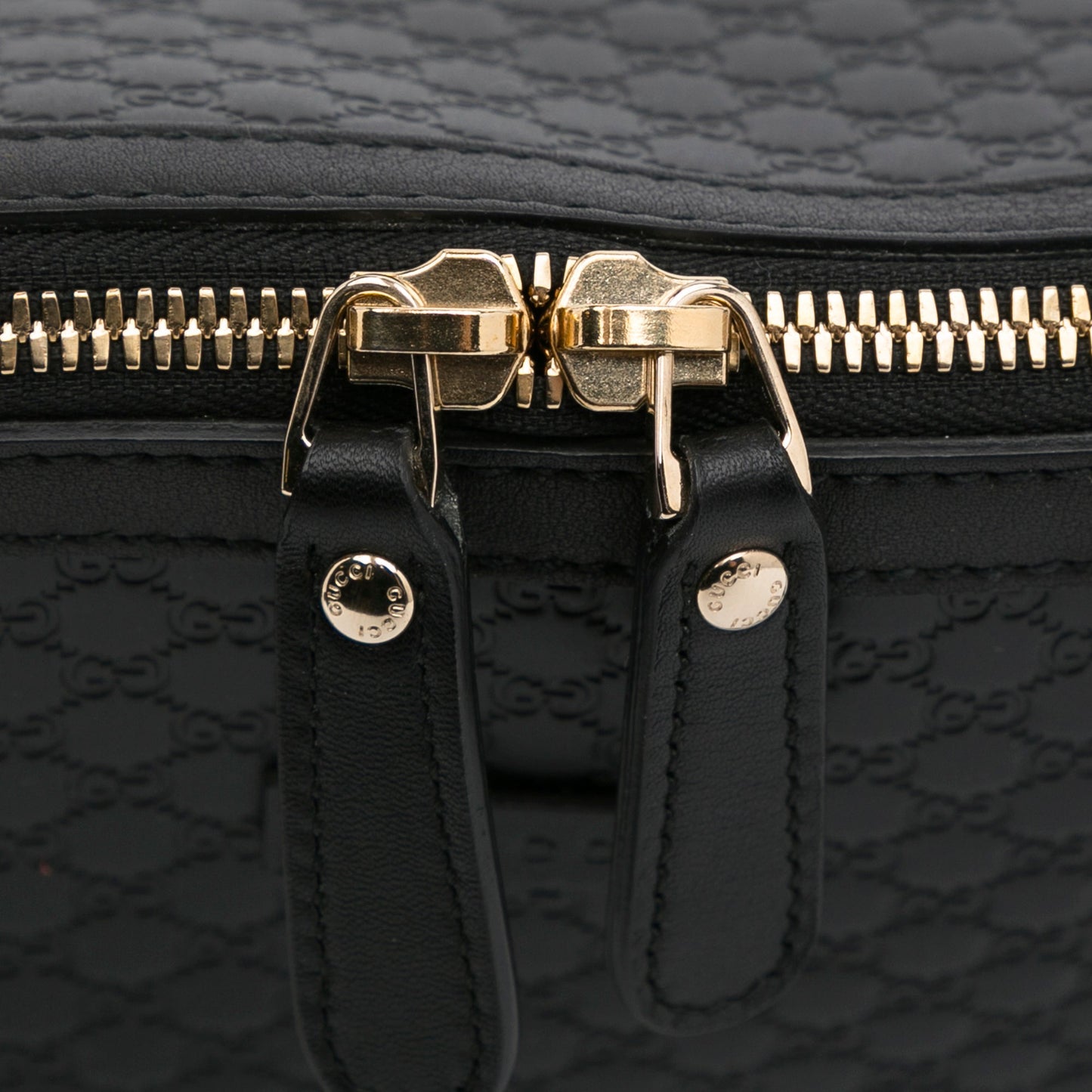 Gucci Dome Large Black Microguccisima Embossed Leather