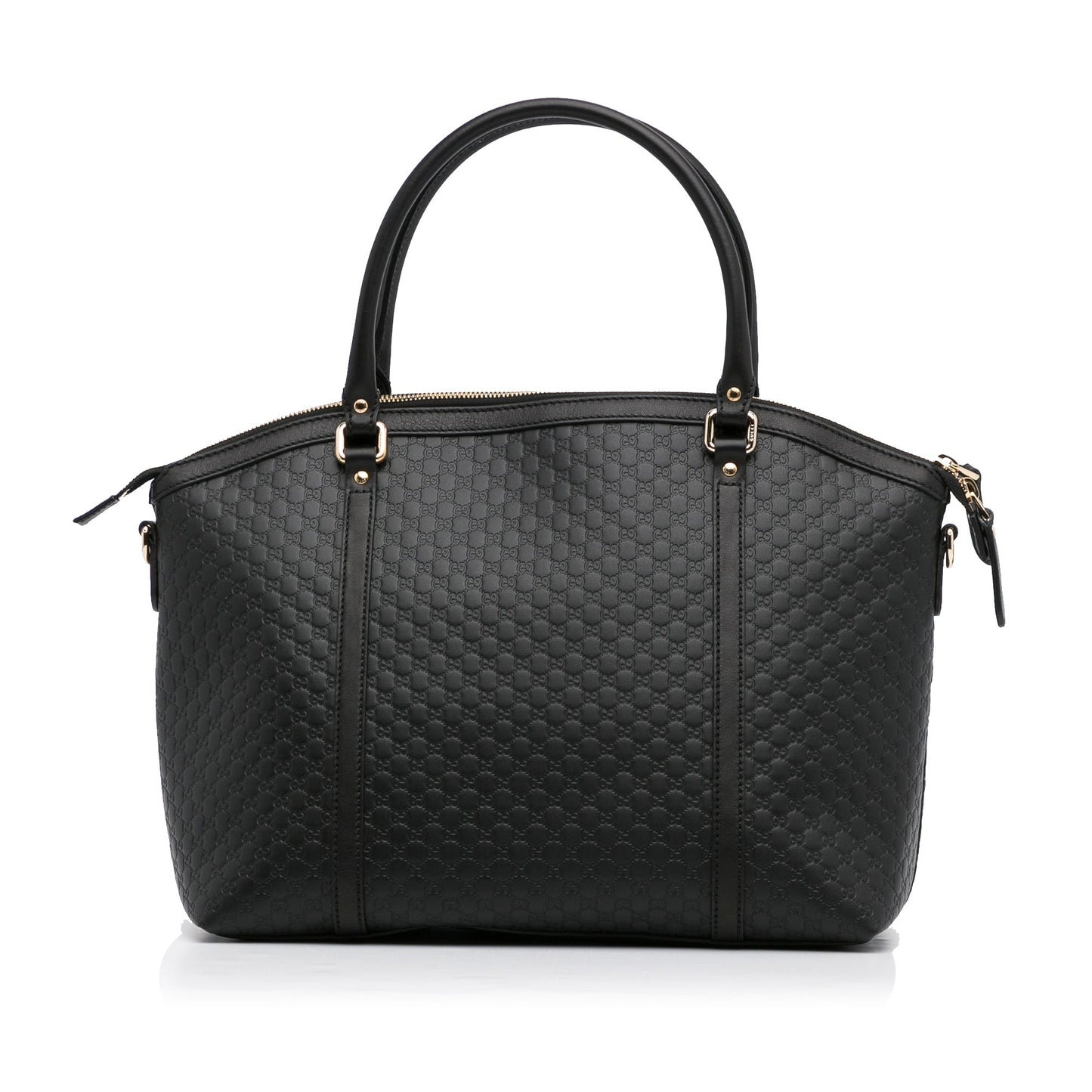 Gucci Dome Large Black Microguccisima Embossed Leather