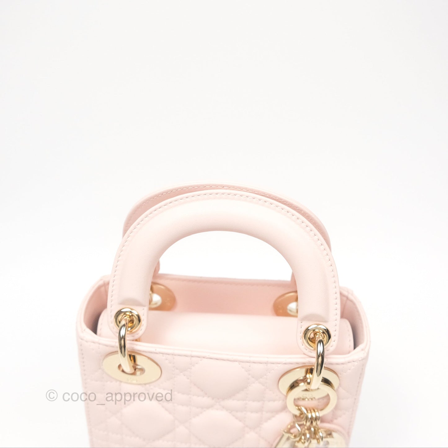 Christian Dior Mini Lady Dior Pink Lambskin Gold Hardware