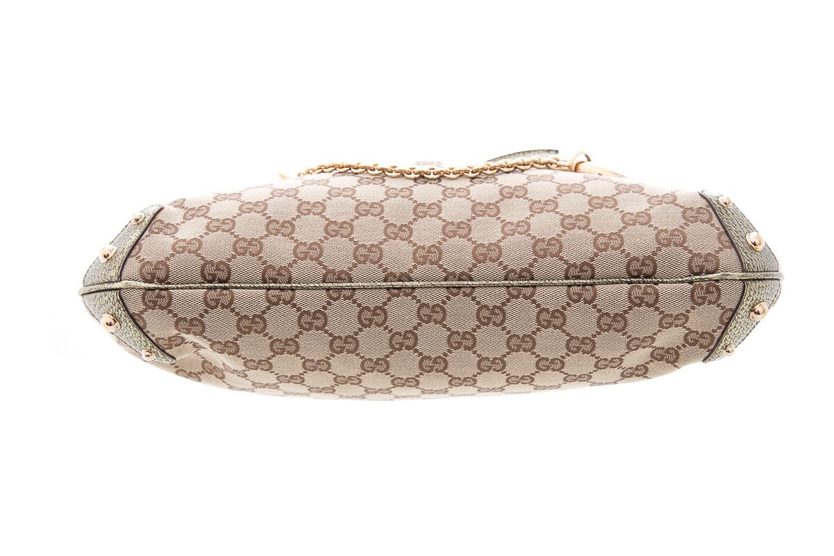 Gucci Brown Jackie O Horsebit Canvas Handbag