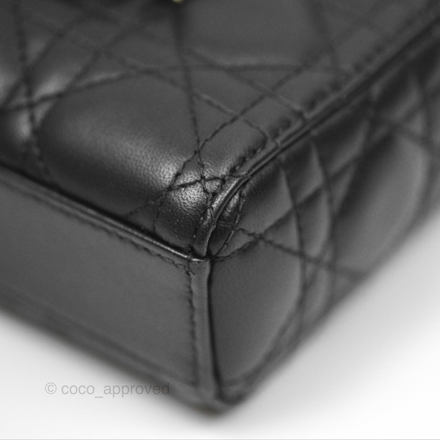 Dior Small Lady D-Joy Bag Black Lambskin Cannage Gold Hardware