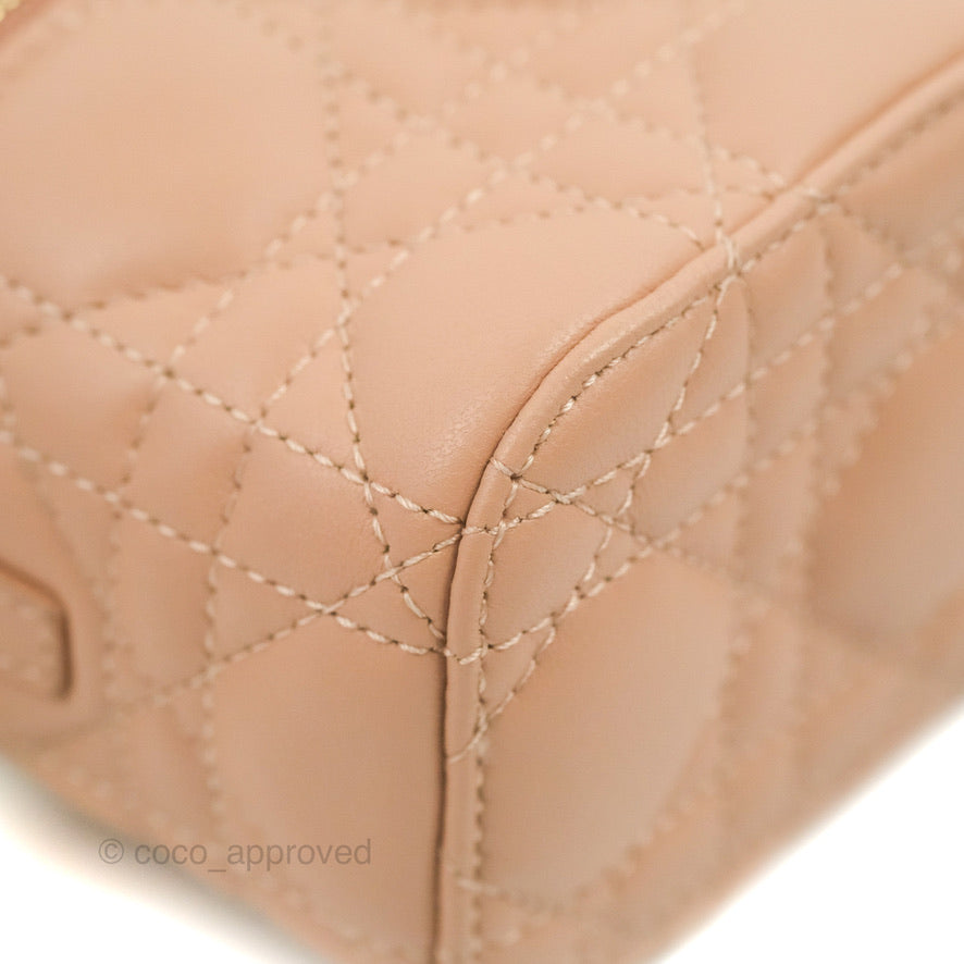 Christian Dior Micro Lady Dior Vanity Case Pink Cannage Lambskin