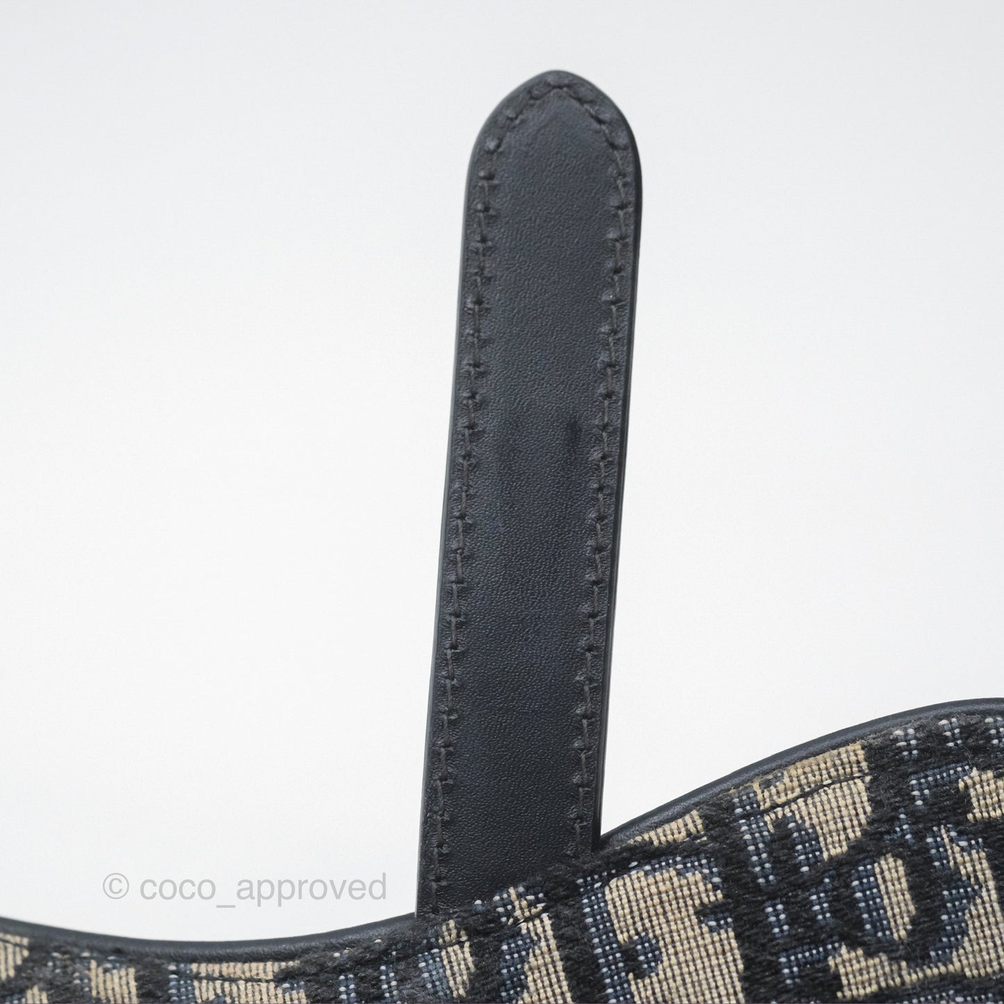 Christian Dior Mini Saddle Bag Blue Oblique Jacquard Gold Hardware
