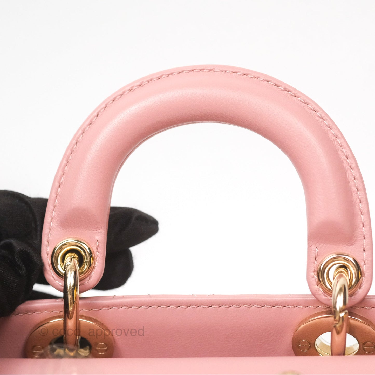 Christian Dior Lady D-Joy Micro Bag Antique Pink Lambskin Heart Quilted