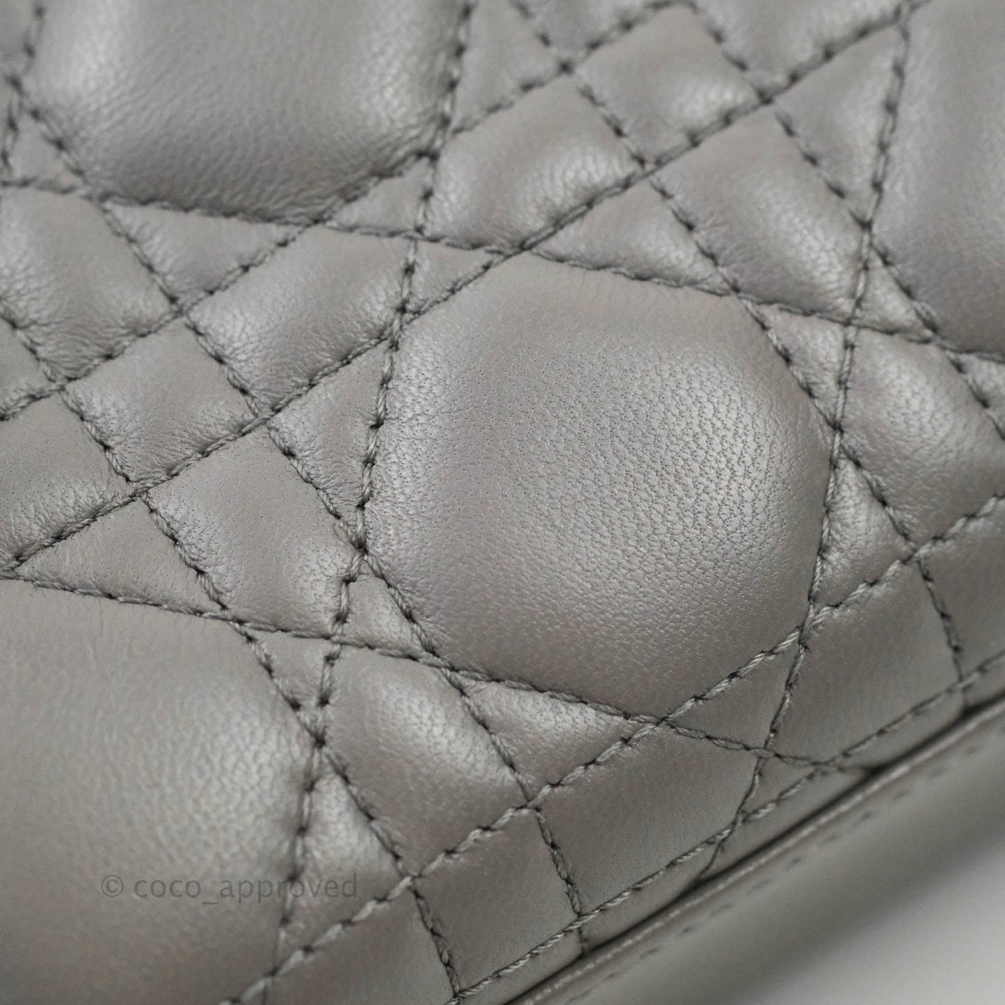 Christian Dior Lambskin My ABCDior Lady Dior Grey Gold Hardware