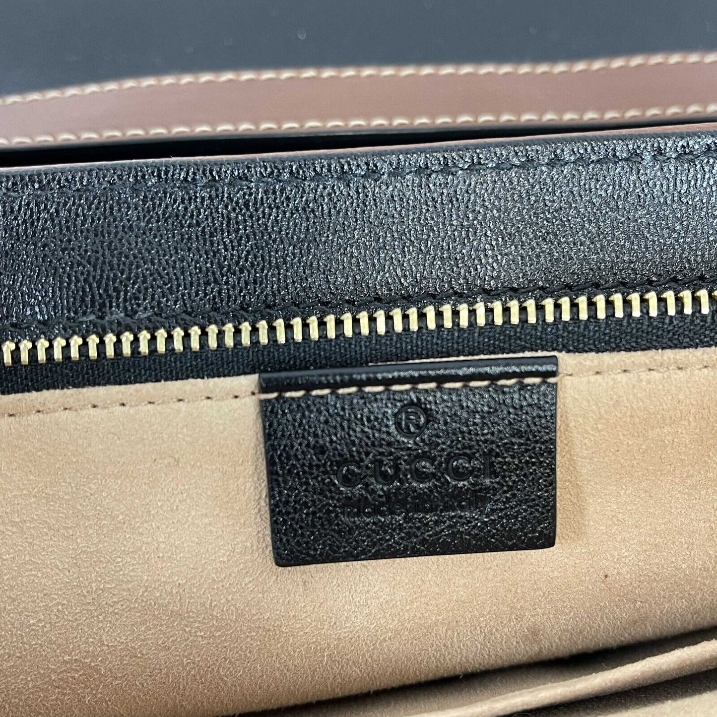 GUCCI - Padlock Mini Monogram Brown Top Handle - Crossbody / Shoulder Bag