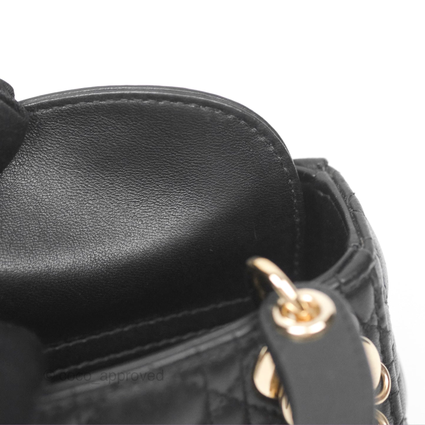 Christian Dior Micro Lady Dior Black Lambskin Gold Hardware