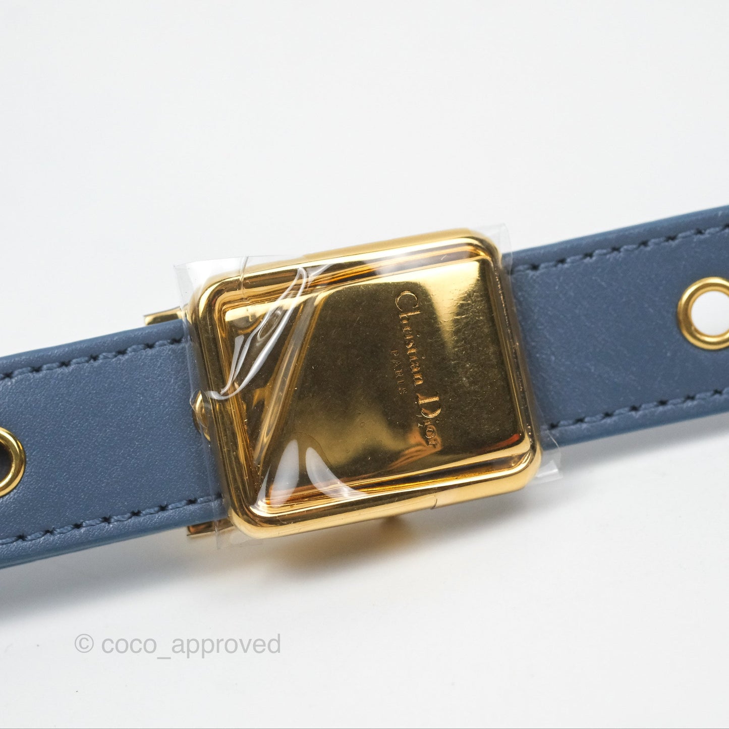Christian Dior Medium Bobby Bag Blue Calfskin Gold Hardware
