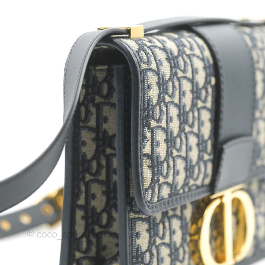 Dior 30 Montaigne Bag Blue Dior Oblique Jacquard