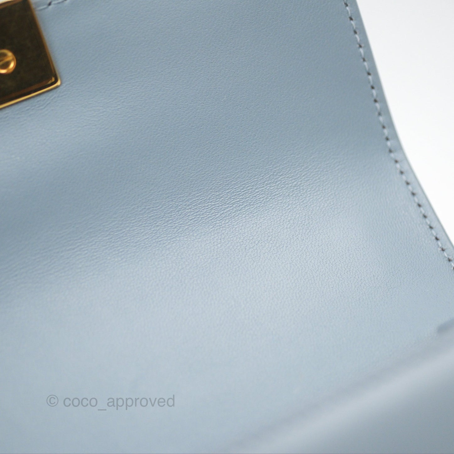 Christian Dior Micro 30 Montaigne Flap Bag Blue Grey Smooth Calfskin