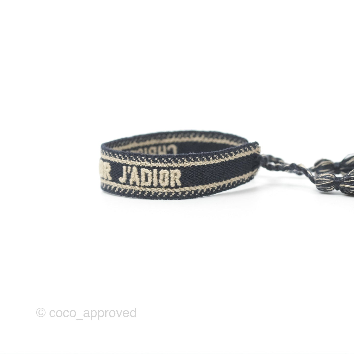 Christian Dior Bracelet Set Navy Blue Dior Oblique Embroidery