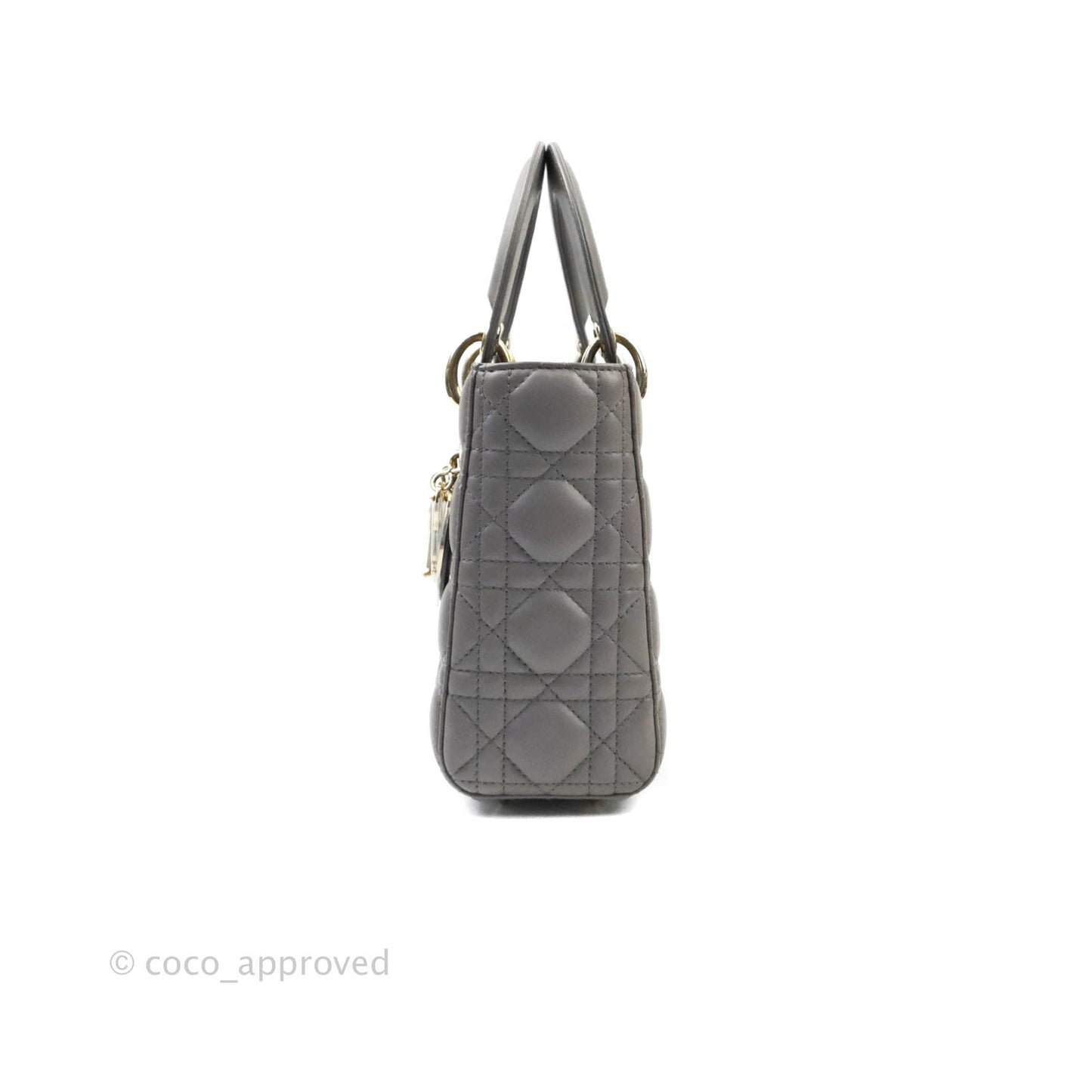 Christian Dior Lambskin My ABCDior Lady Dior Grey Gold Hardware