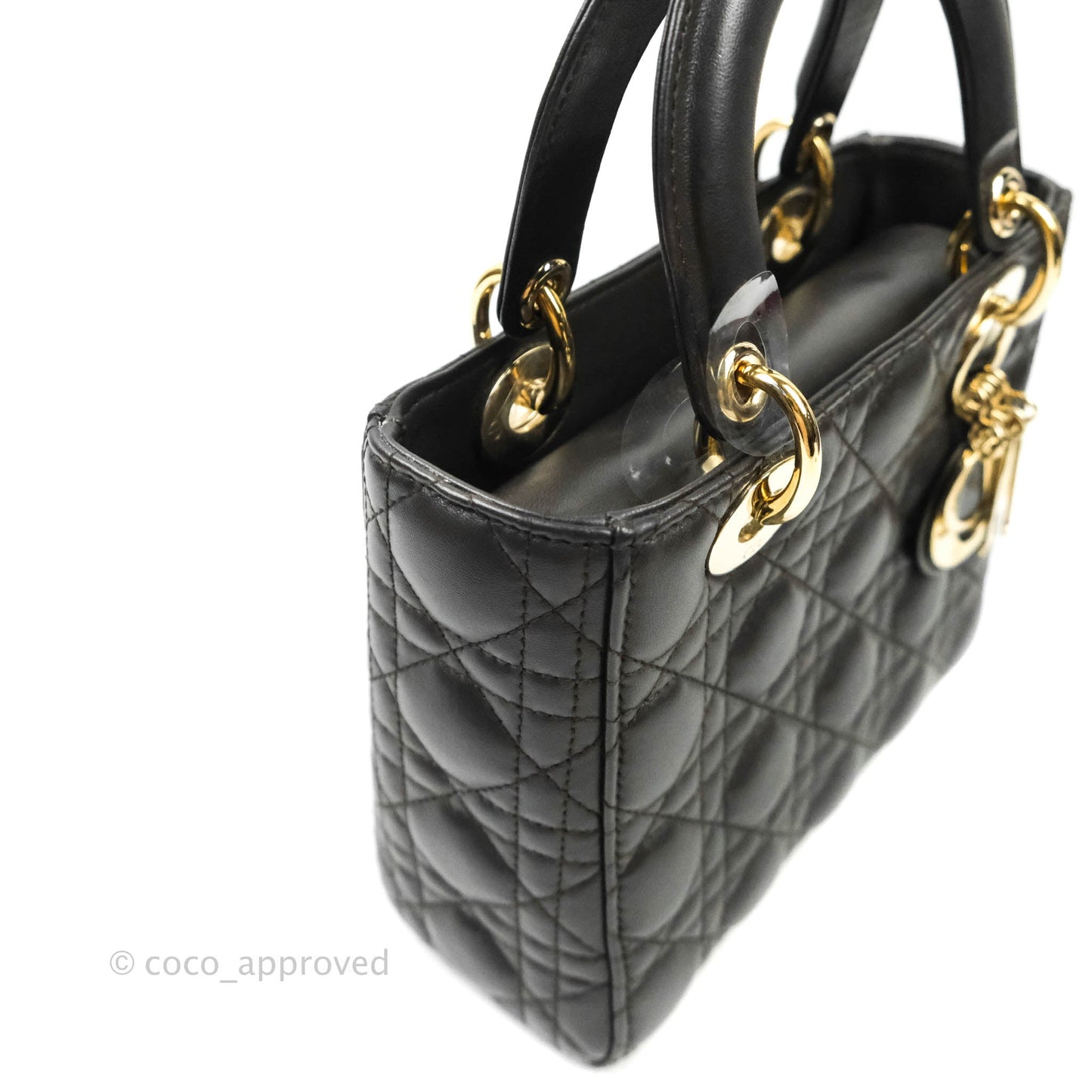 Christian Dior Lambskin My ABCDior Lady Dior Dark Grey Gold Hardware
