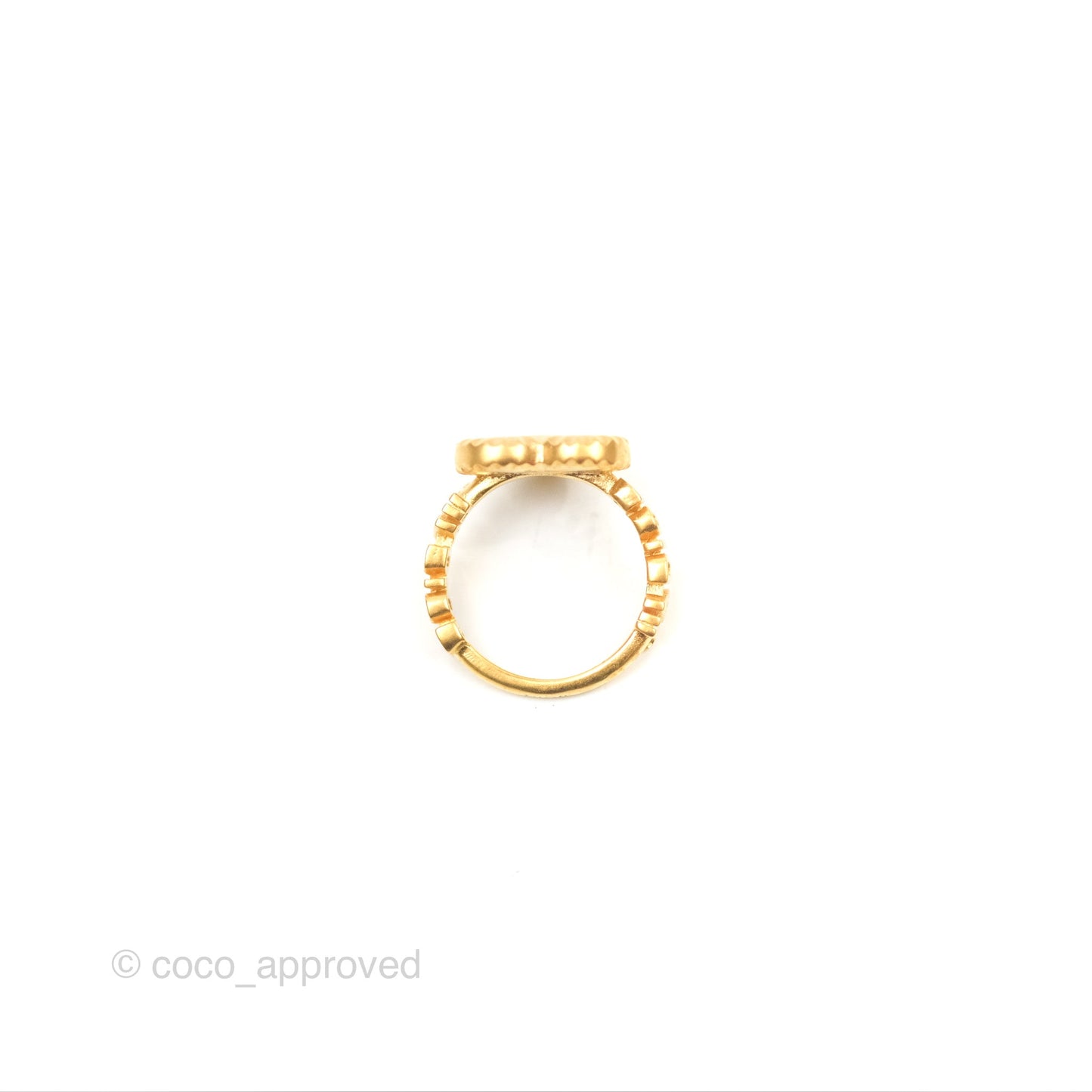 Christian Dior J'adior Crystal Star Heart Ring Matte Gold Tone Size M