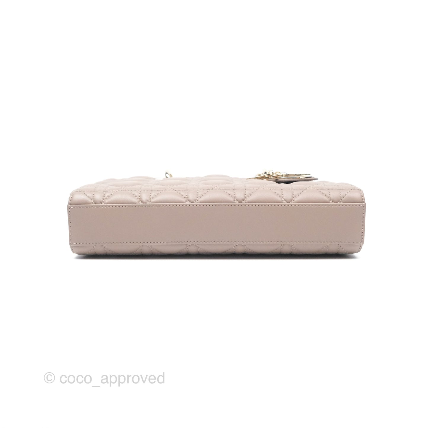 Christian Dior Medium Lady D-Joy Bag Warm Taupe Lambskin Gold Hardware
