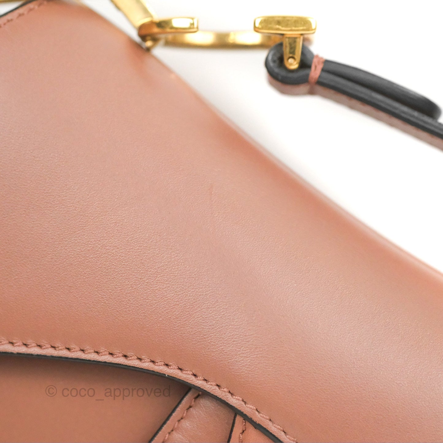 Christian Dior Mini Saddle Bag Rose Taupe Grained Calfskin Gold Hardware