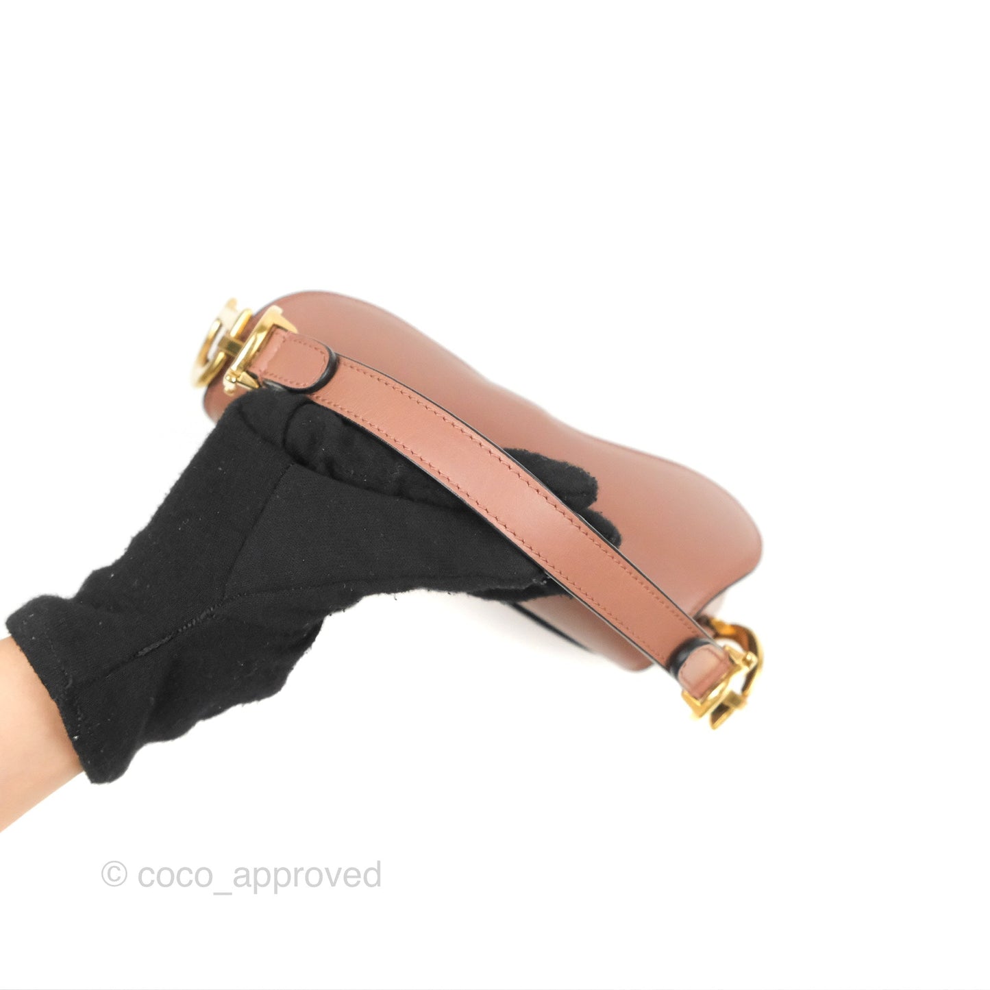 Christian Dior Mini Saddle Bag Rose Taupe Grained Calfskin Gold Hardware