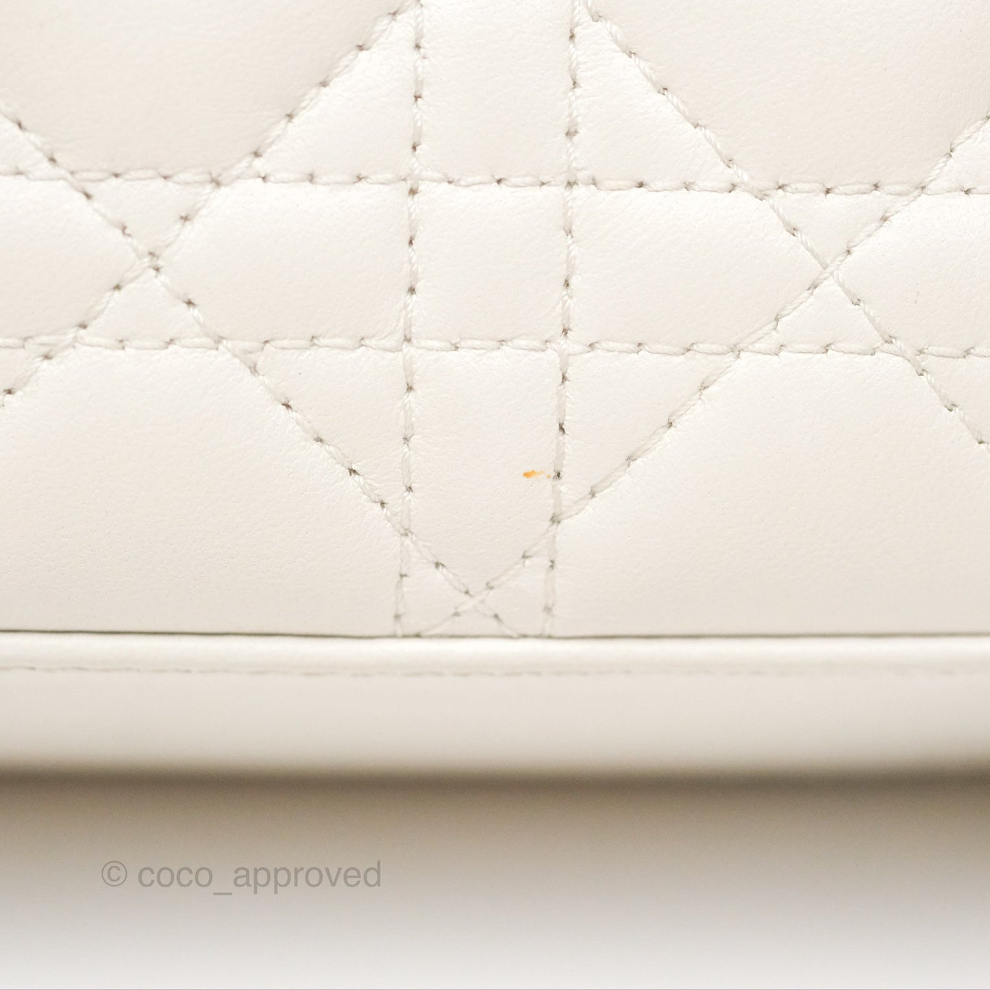 Christian Dior Cannage Mini Lady Dior White Gold Hardware