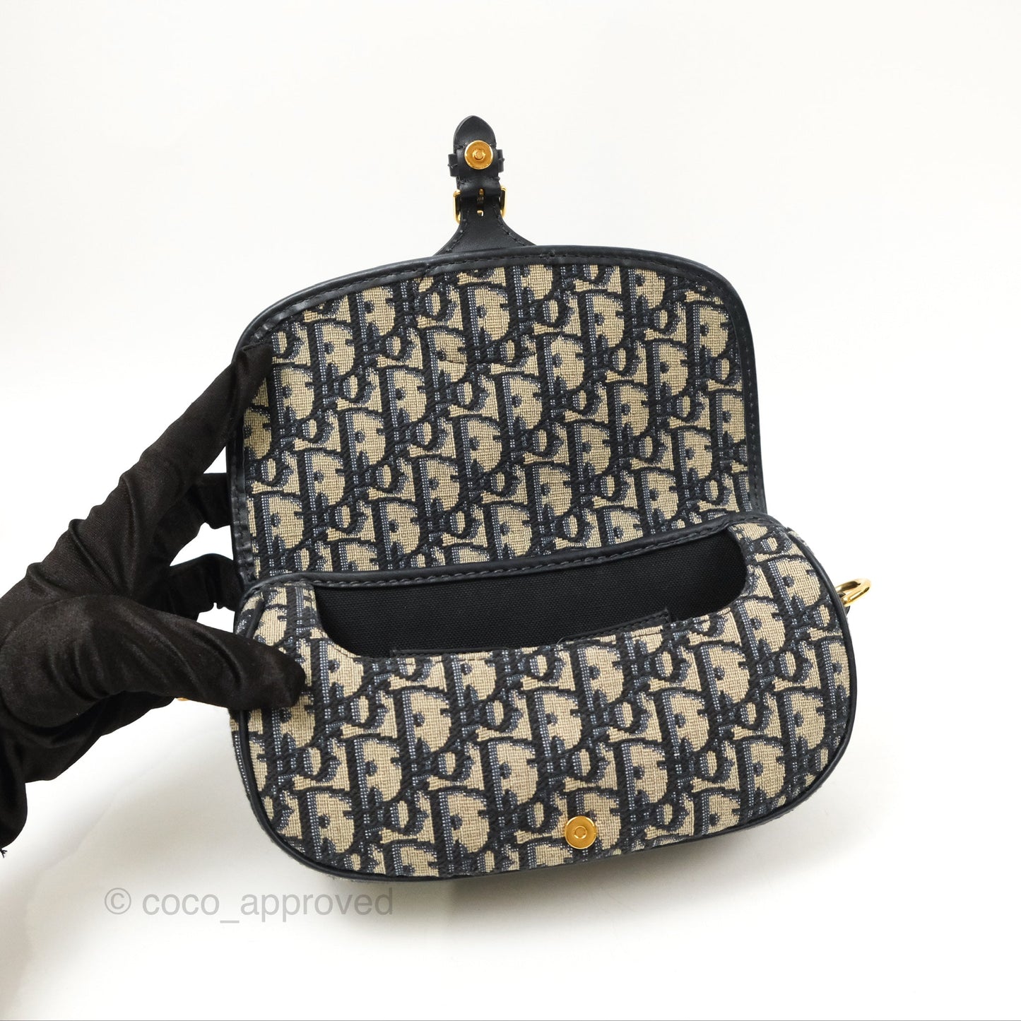 Christian Dior Bobby East-West Bag Blue Oblique Jacquard Canvas