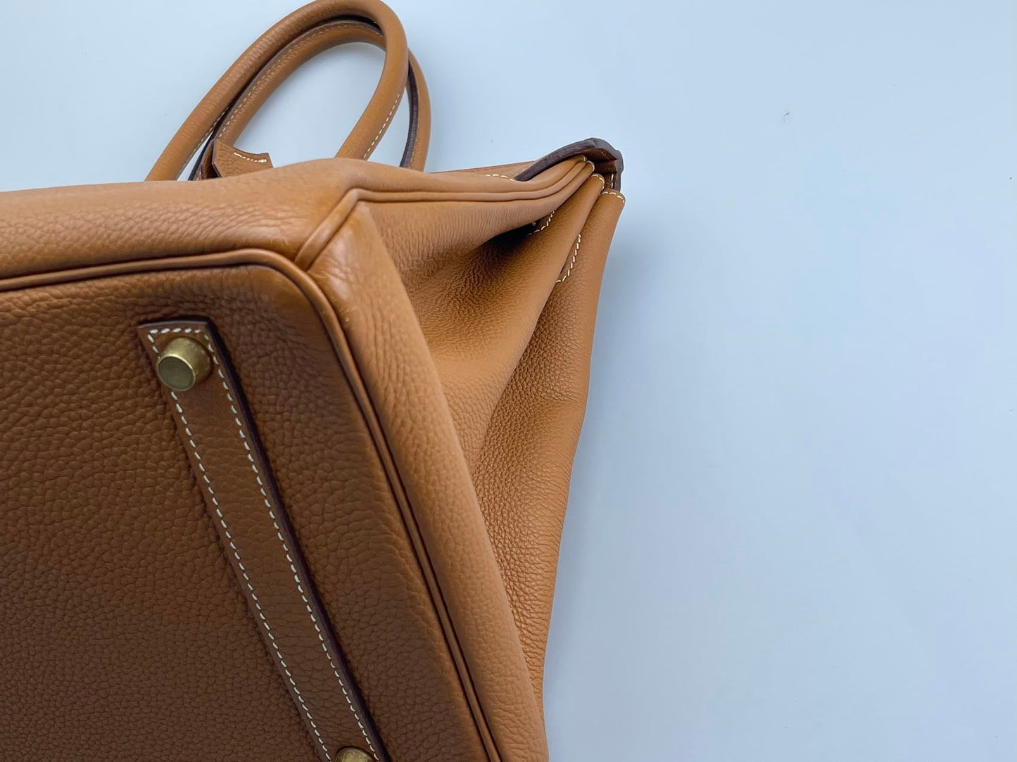 Hermes Birkin 35 in gold vintage Togo leather
