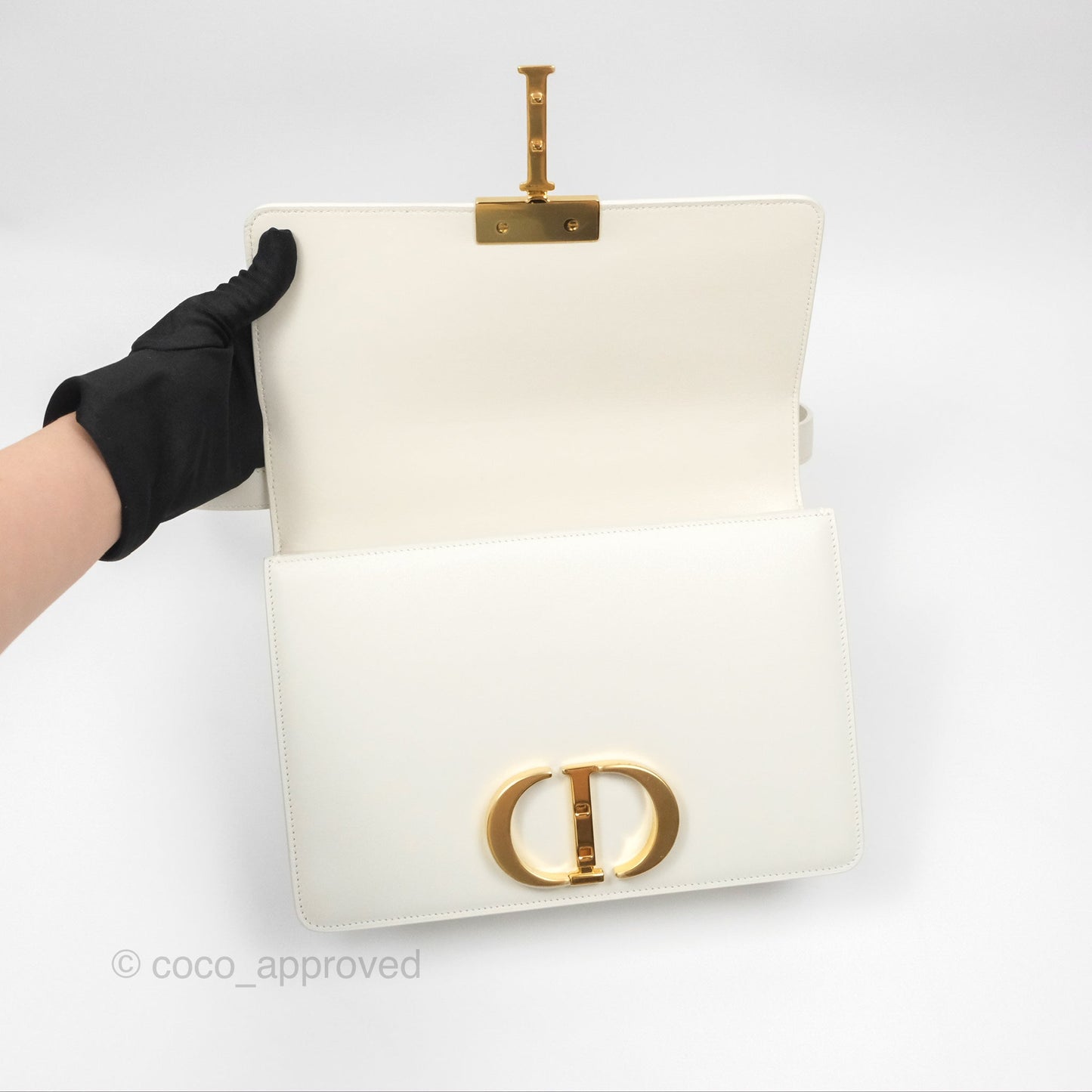 Christian Dior Small 30 Montaigne Box Bag White Calfskin