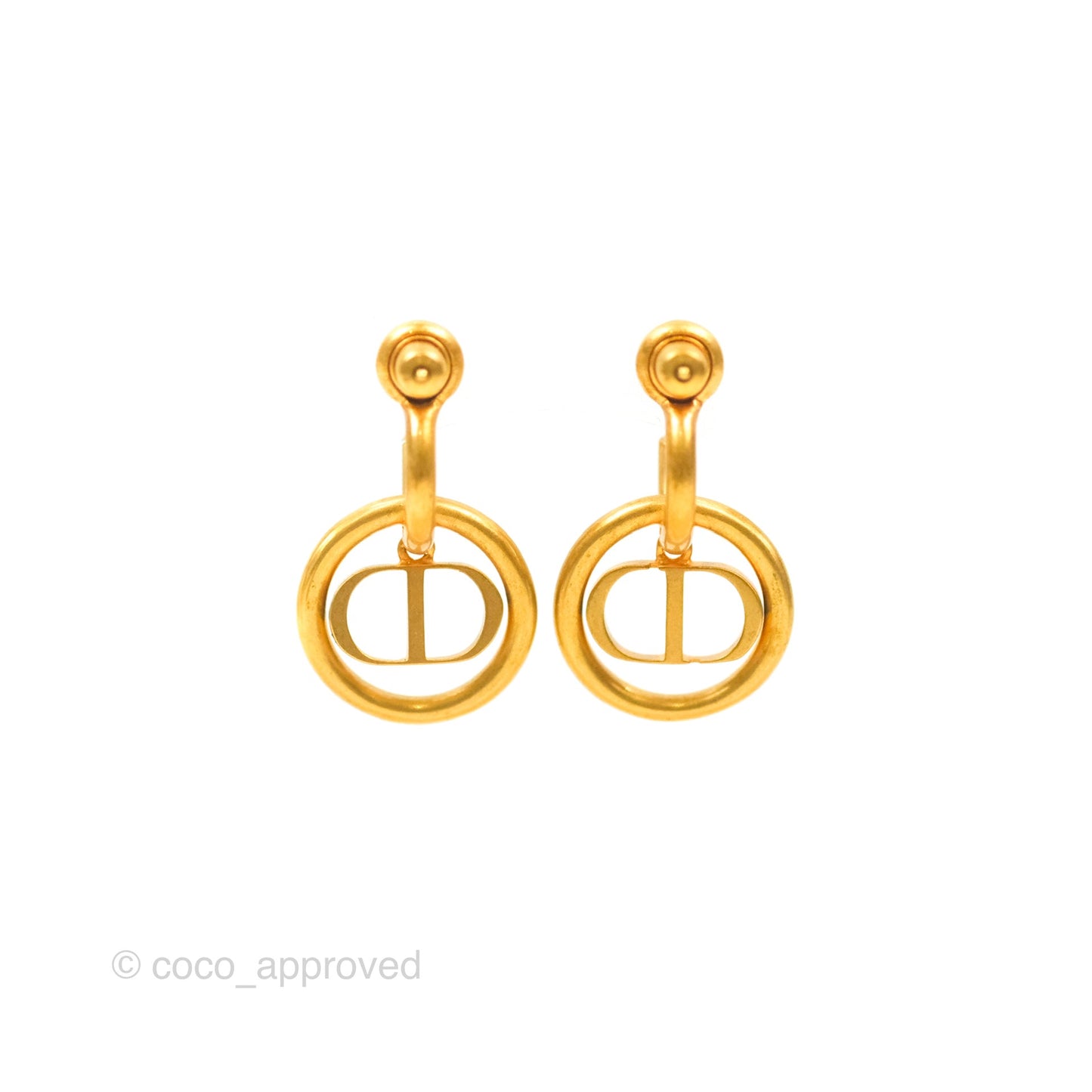 Dior 30 Montaigne Pearl Drop Earrings Gold Tone