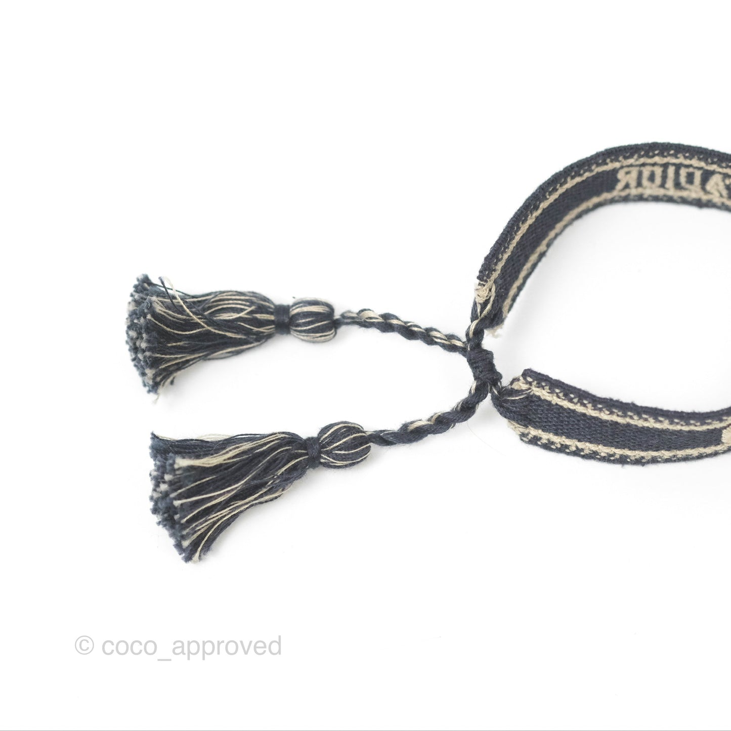 Christian Dior Bracelet Set Navy Blue Dior Oblique Embroidery