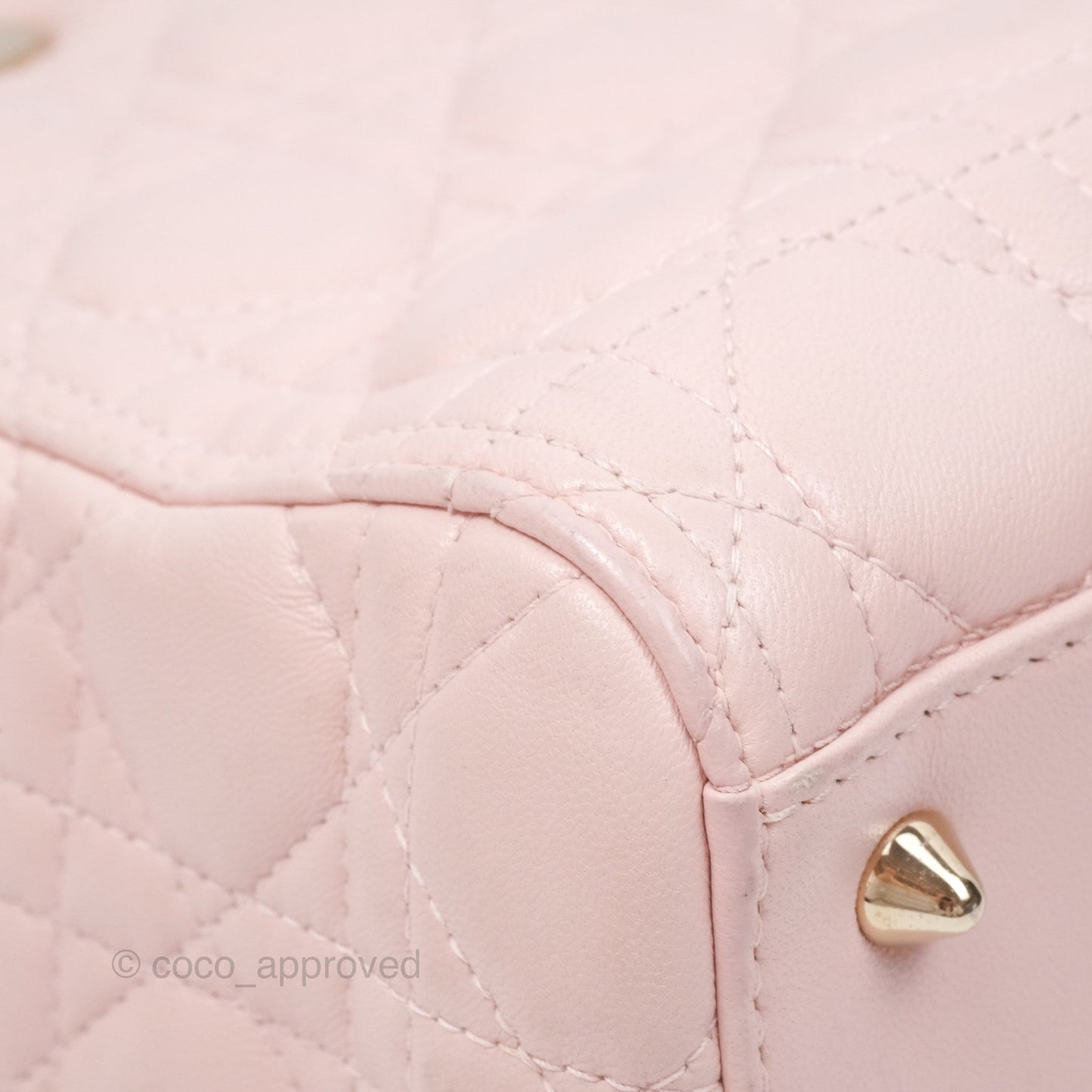 Christian Dior Medium Lady Dior Pink Lambskin Gold Hardware