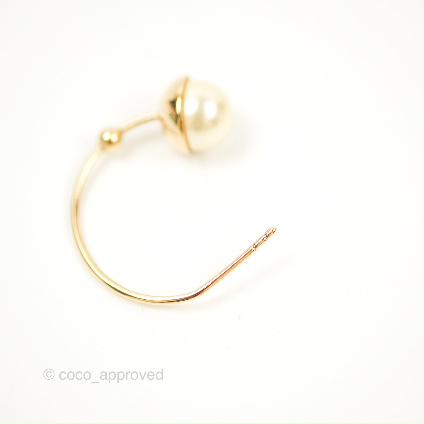 Dior Pearl Earrings Gold Tone