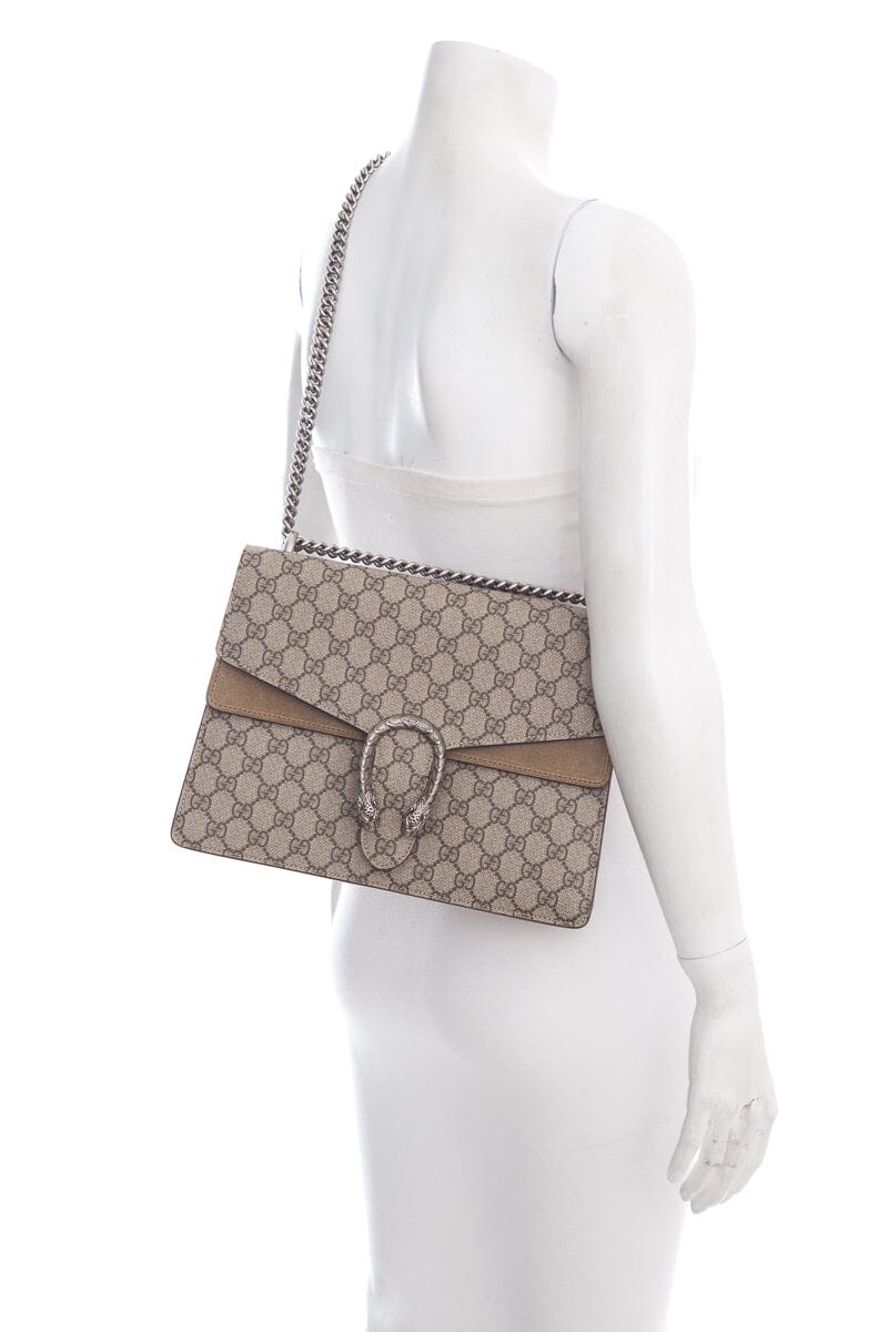 Gucci Dionysus Beige & Ebony GG Monogram Medium Handbag
