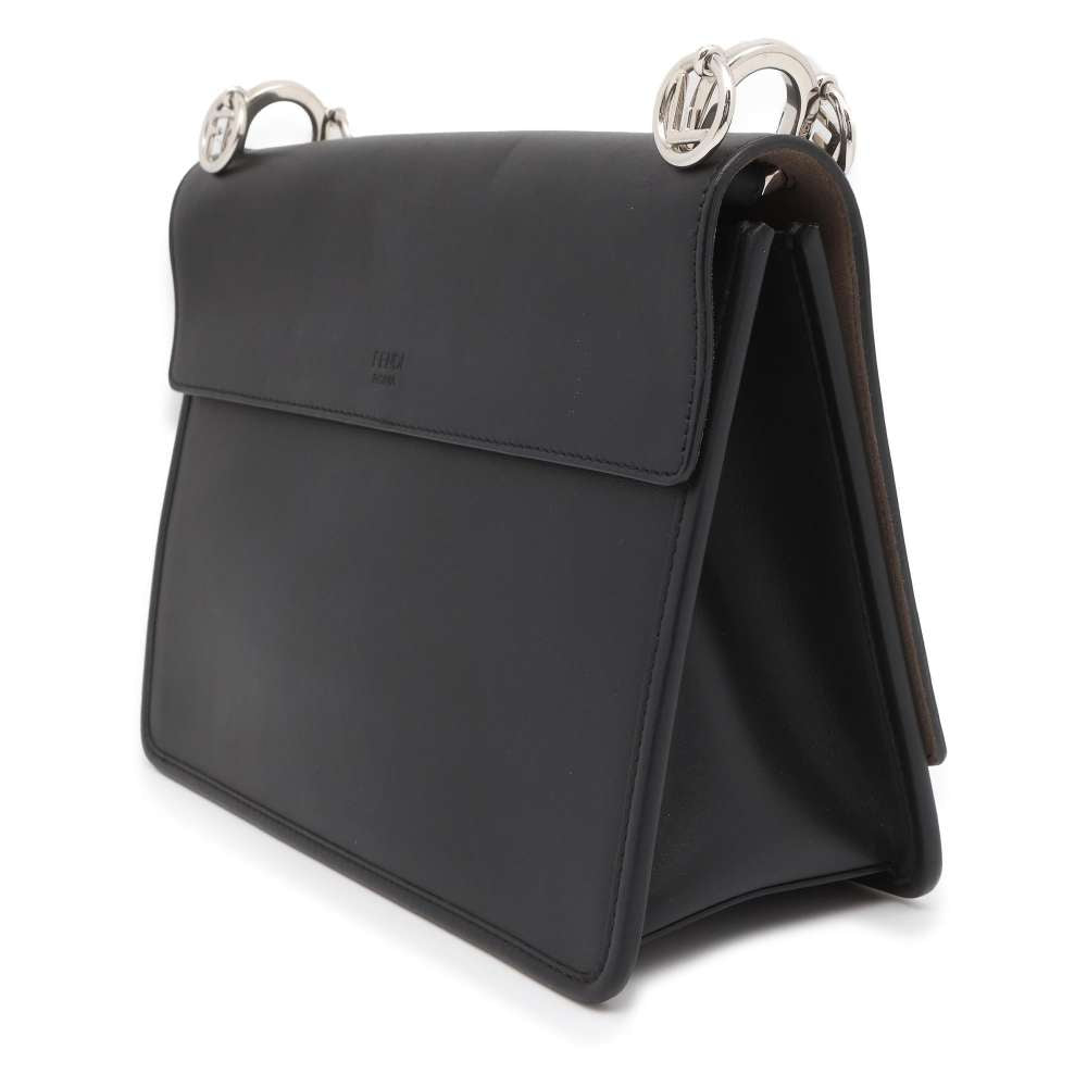 FENDI Canayef 2way Shoulder Bag Black 8BT284 Leather