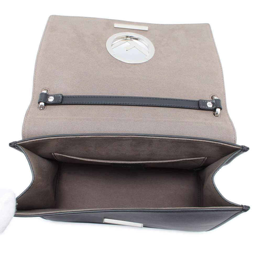 FENDI Canayef 2way Shoulder Bag Black 8BT284 Leather