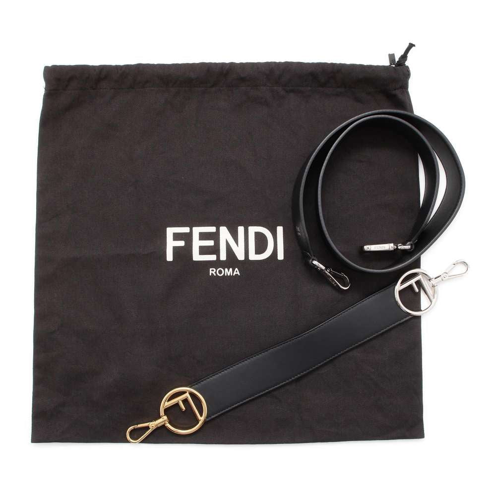 FENDI Canayef 2way Shoulder Bag Black 8BT284 Leather