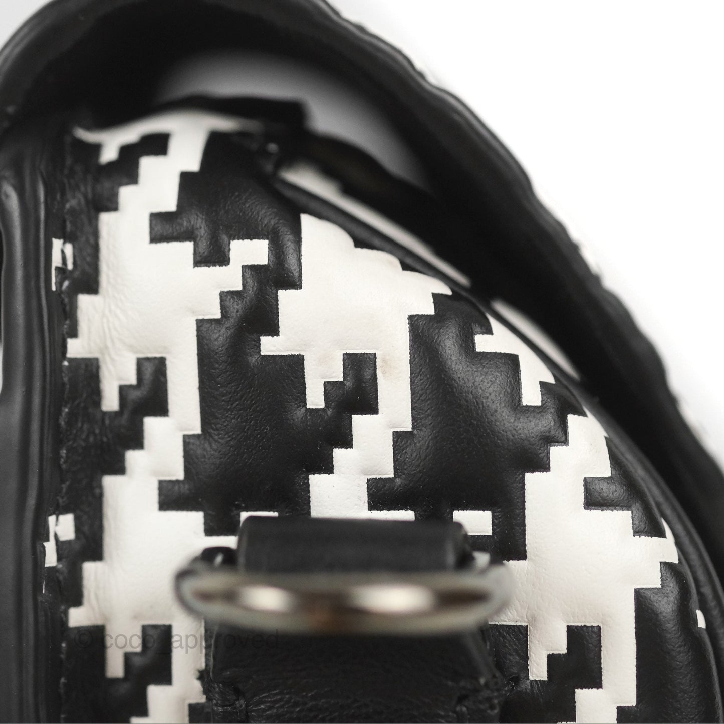Christian Dior Bobby East-West Bag Black And White Houndstooth Embossed Calfskin