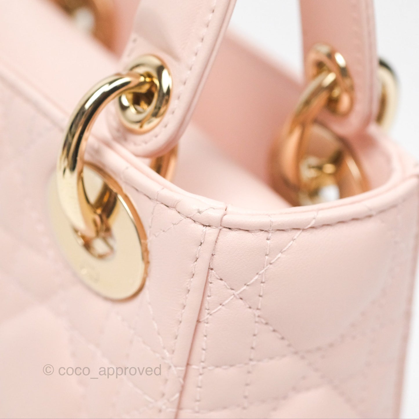 Christian Dior Mini Lady Dior Pink Lambskin Gold Hardware
