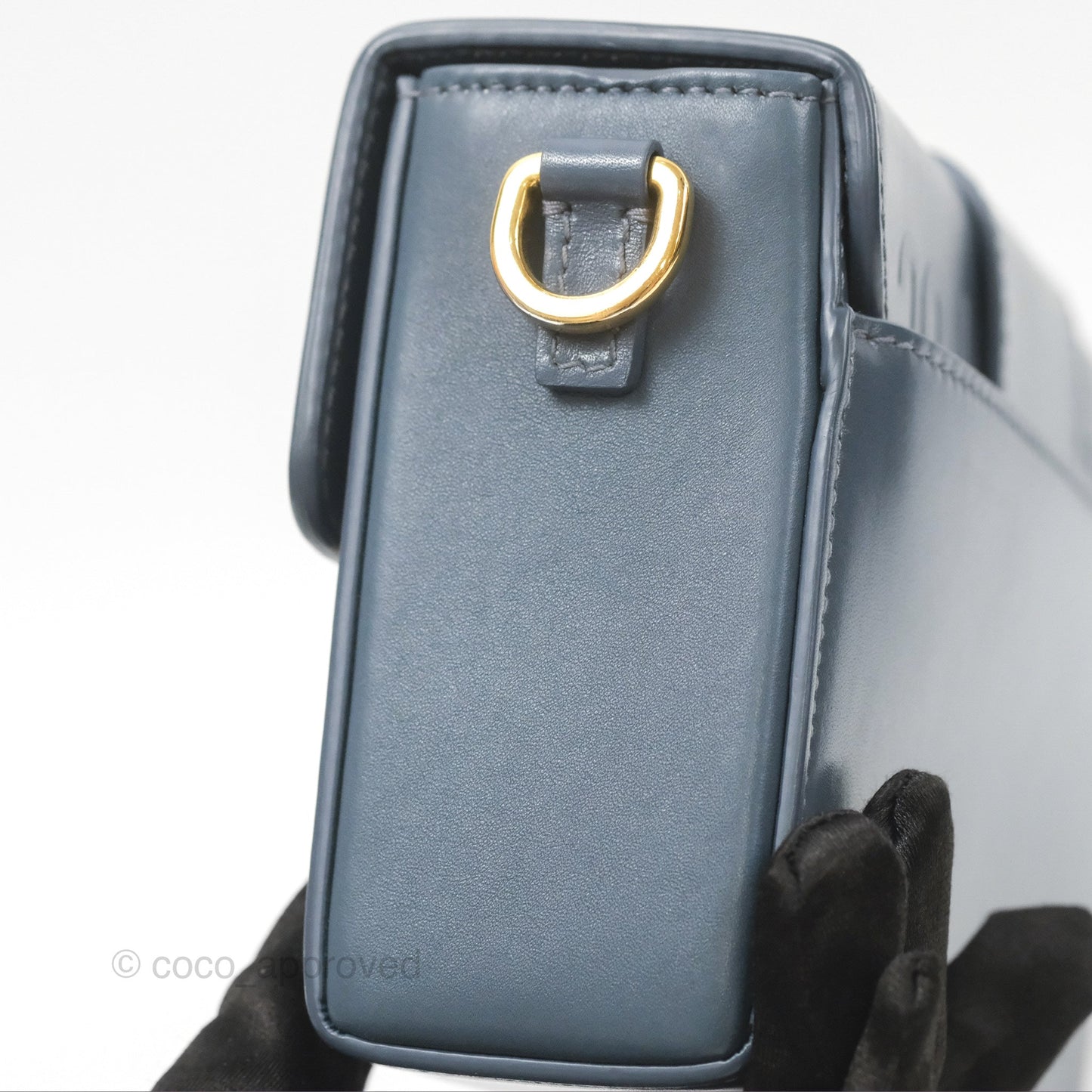 Christian Dior 30 Montaigne Box Bag Blue Calfskin