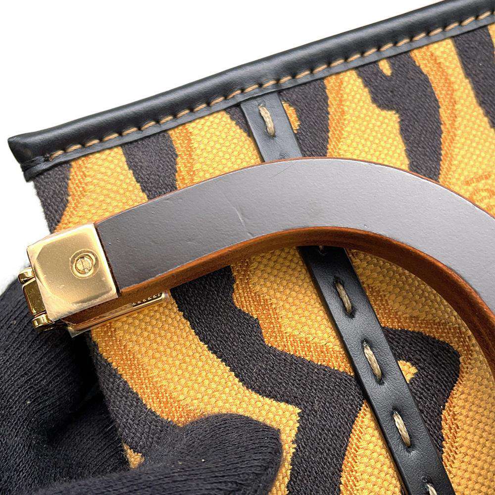 FENDI Sunshine Shopper 2WAY Shoulder Bag Brown/Black 8BS051 Canvas Wood Leather