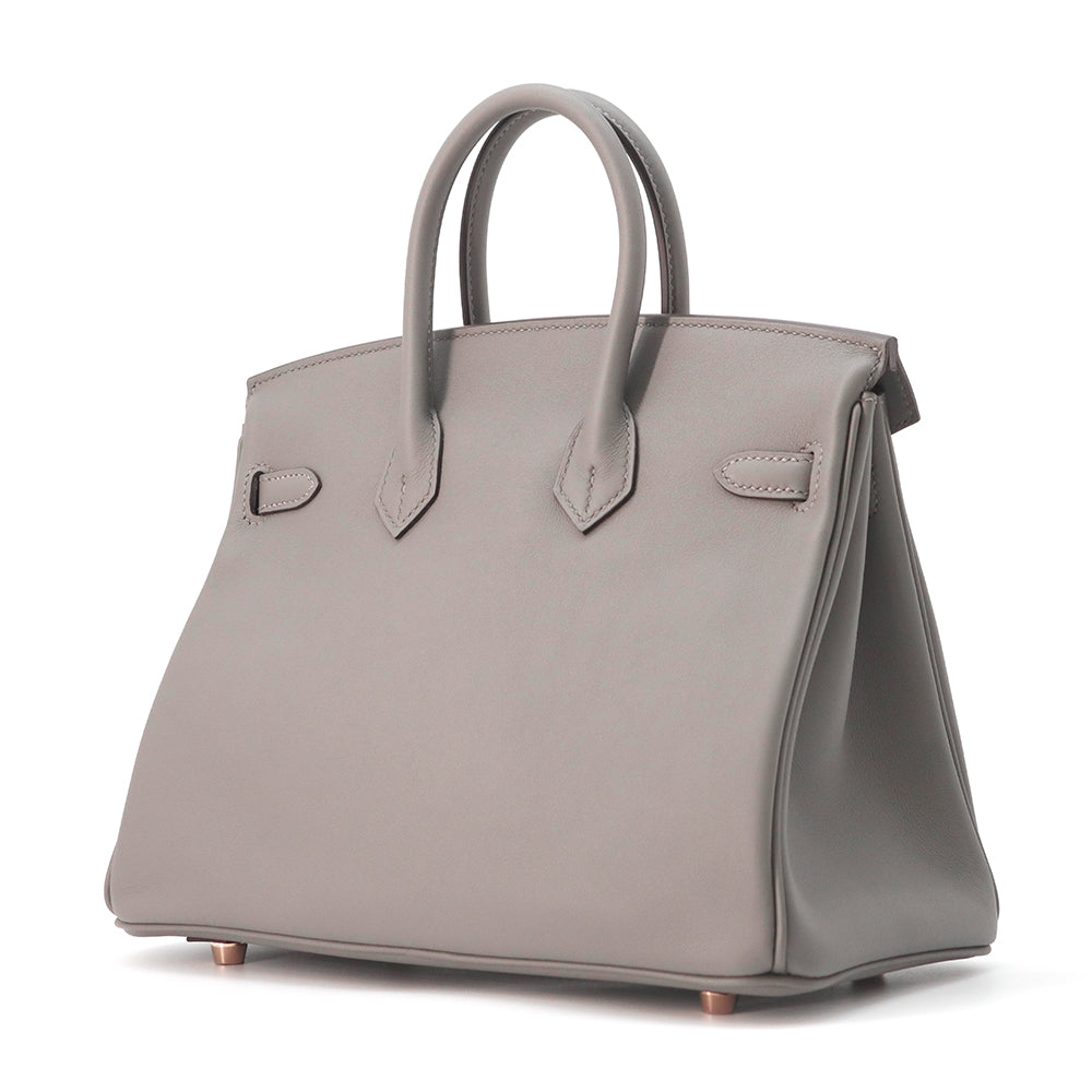 HERMES Birkin Gris Meyer Swift Leather Size 25
