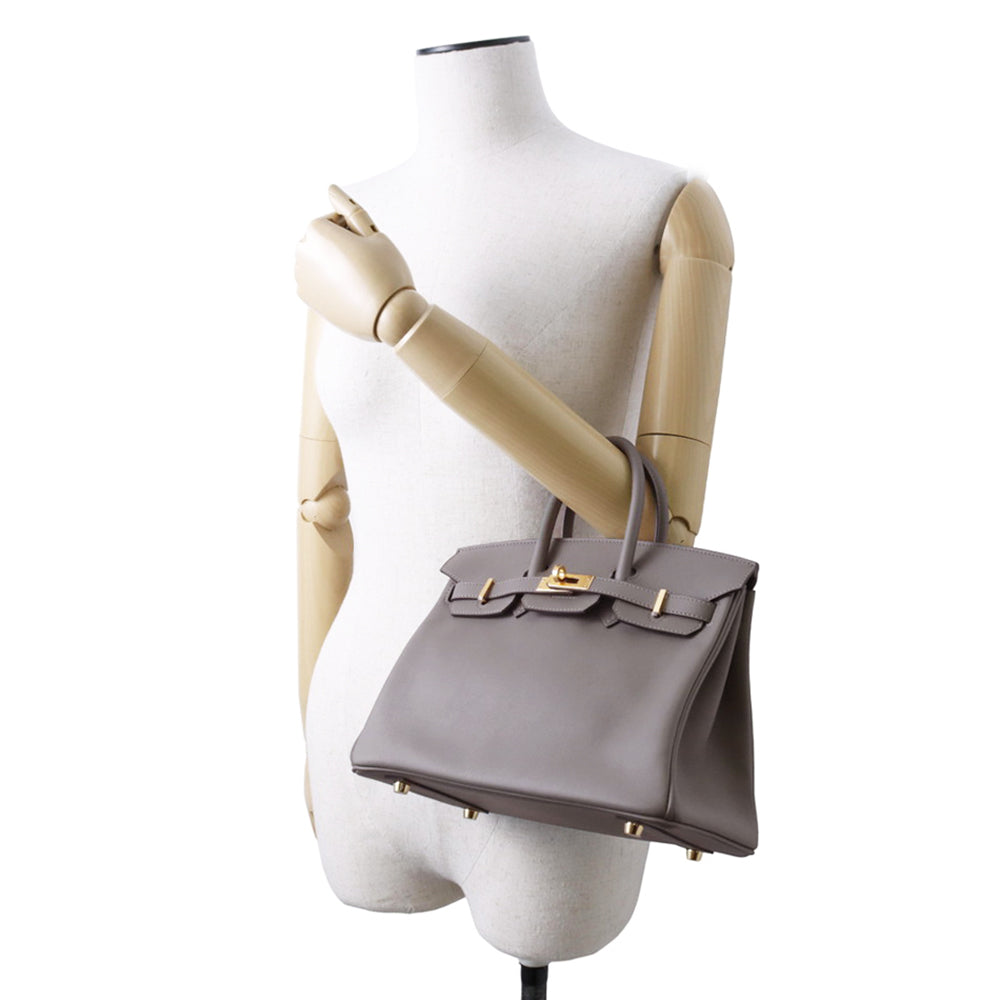 HERMES Birkin Gris Meyer Swift Leather Size 25