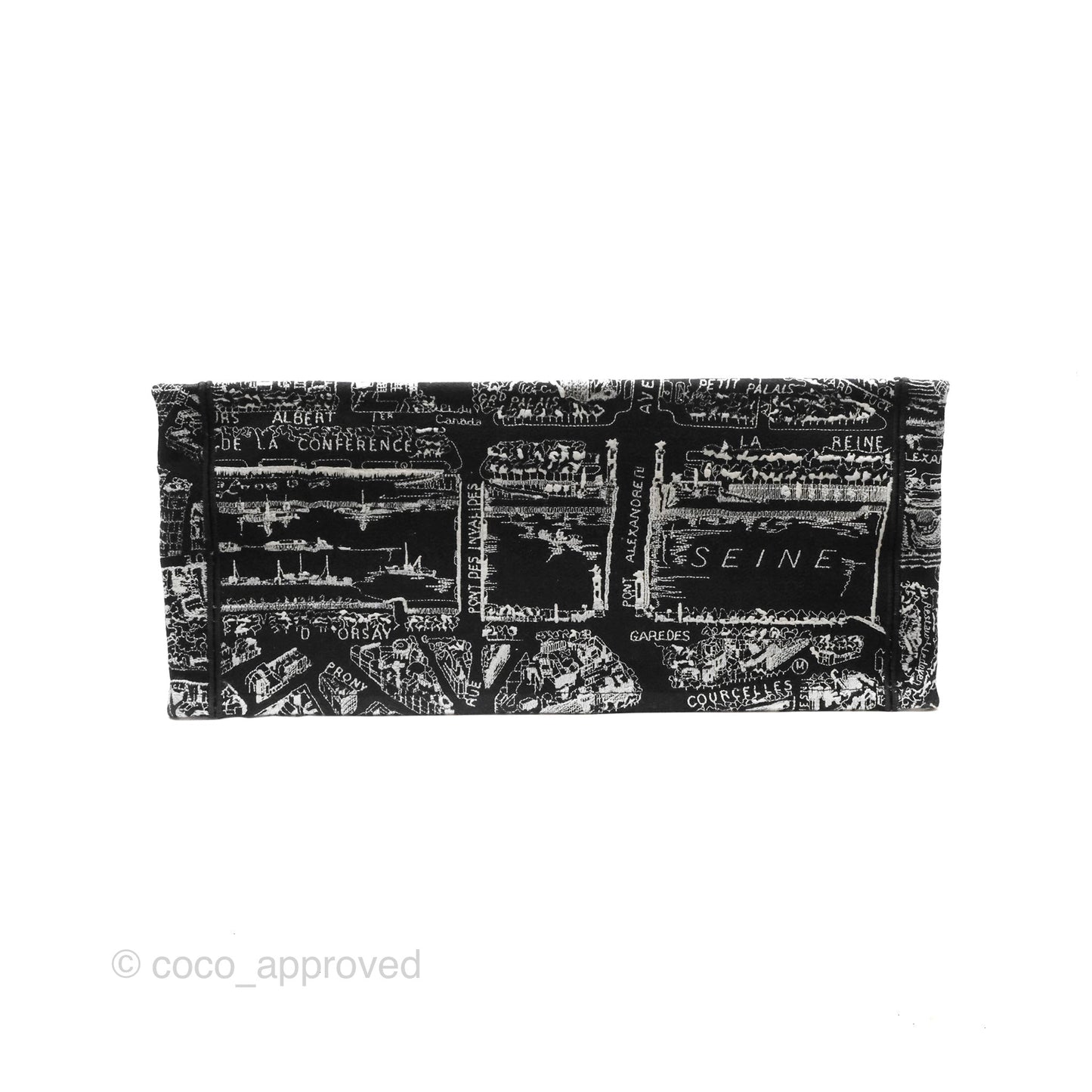 Christian Dior Large Dior Black and White Plan de Paris Embroidery Book Tote