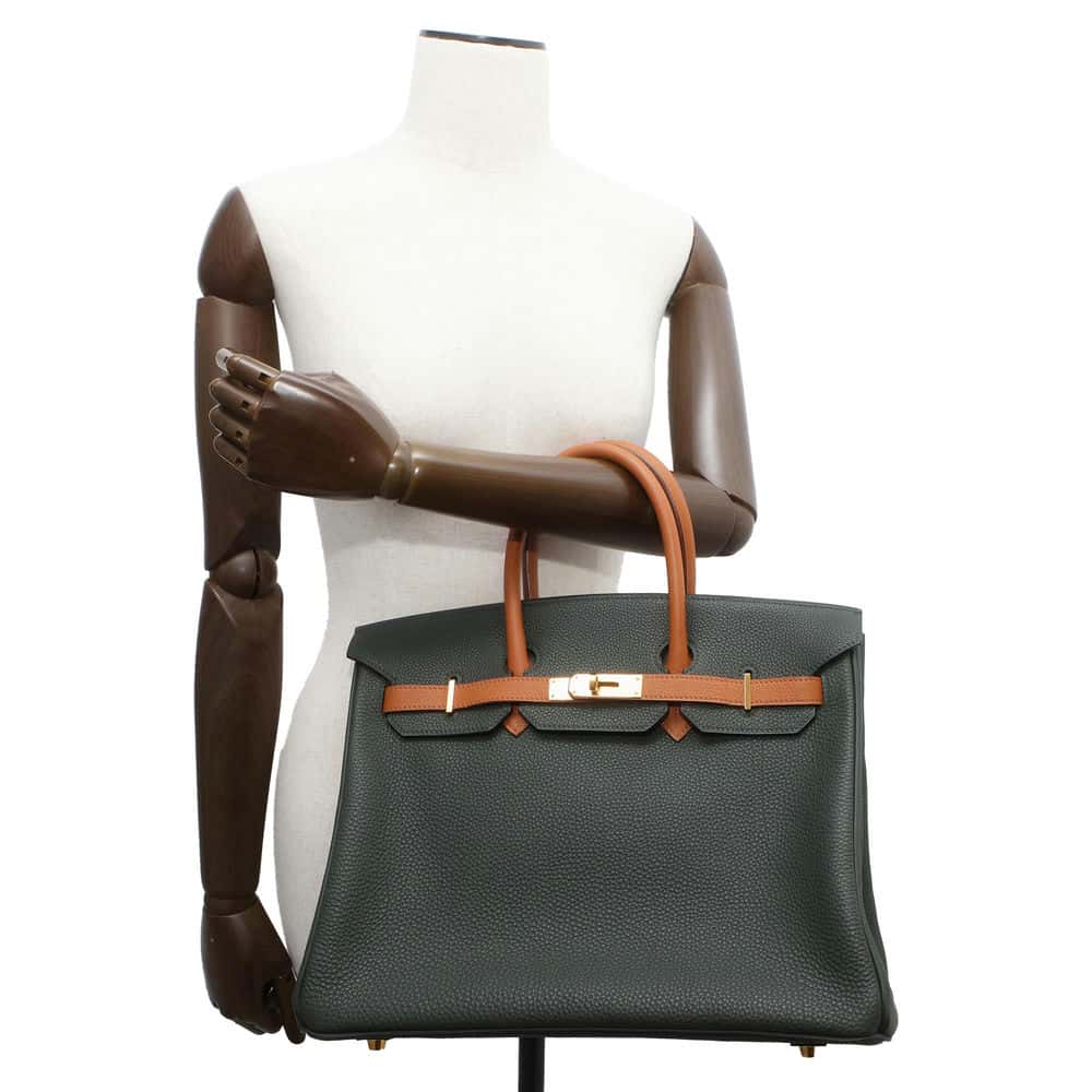 HERMES Birkin Star Mark Vert Fonce/Gold Togo Leather Size 35