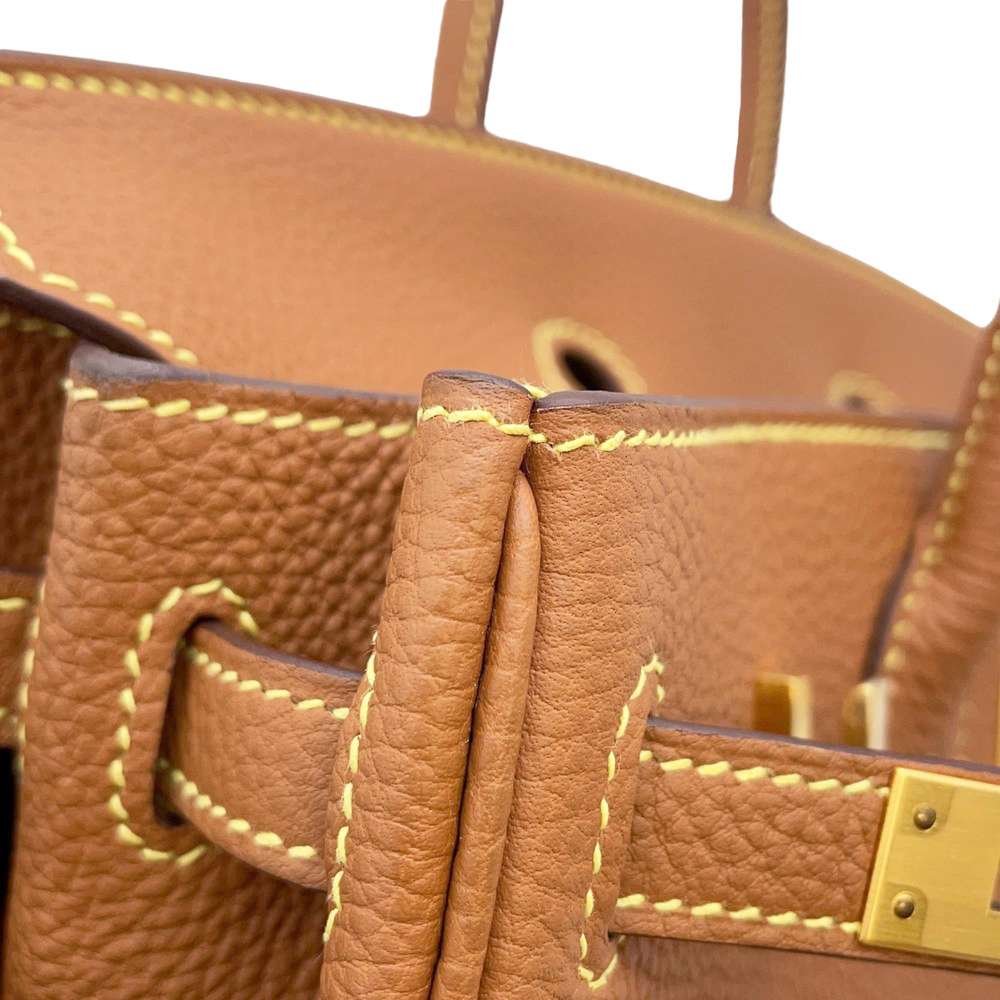 HERMES Birkin SPO Gold/Lime Togo Leather Size 25