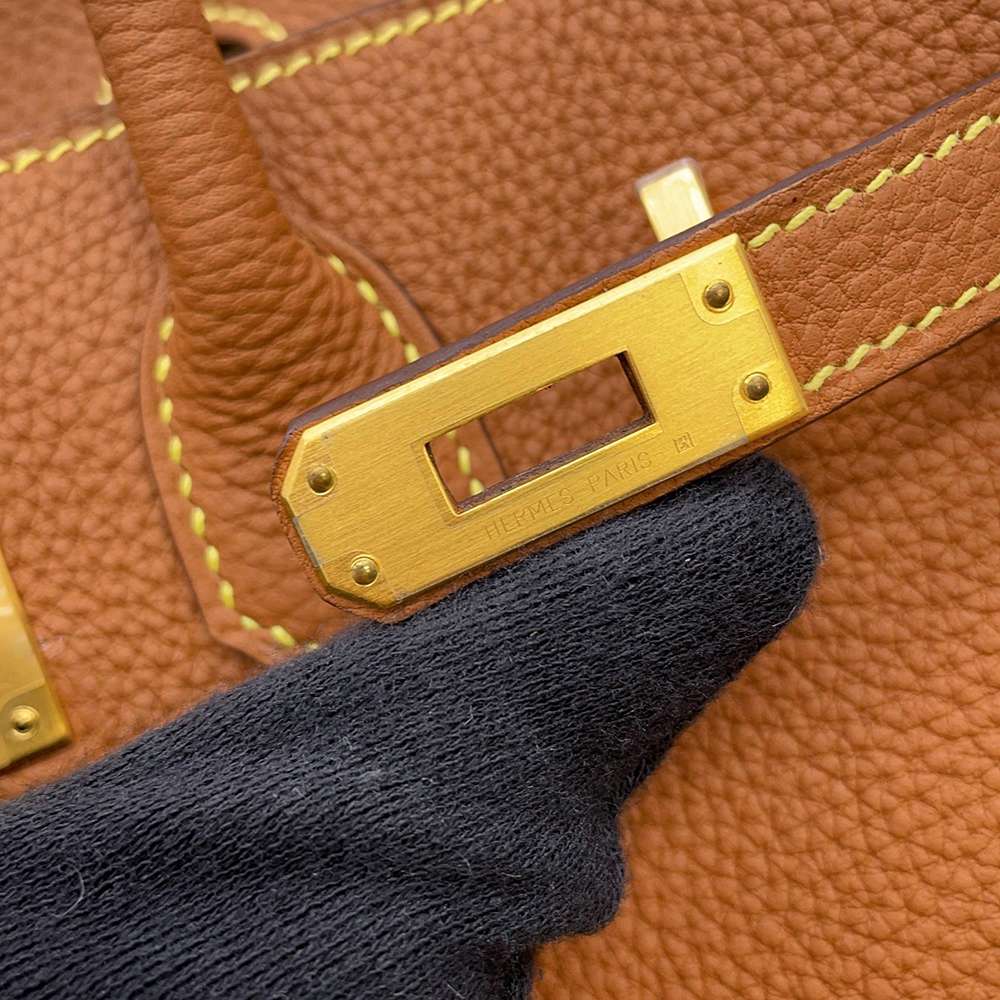 HERMES Birkin SPO Gold/Lime Togo Leather Size 25
