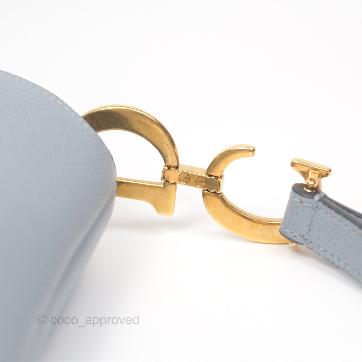Christian Dior Mini Saddle Bag Cloud Blue Grained Calfskin Gold Hardware