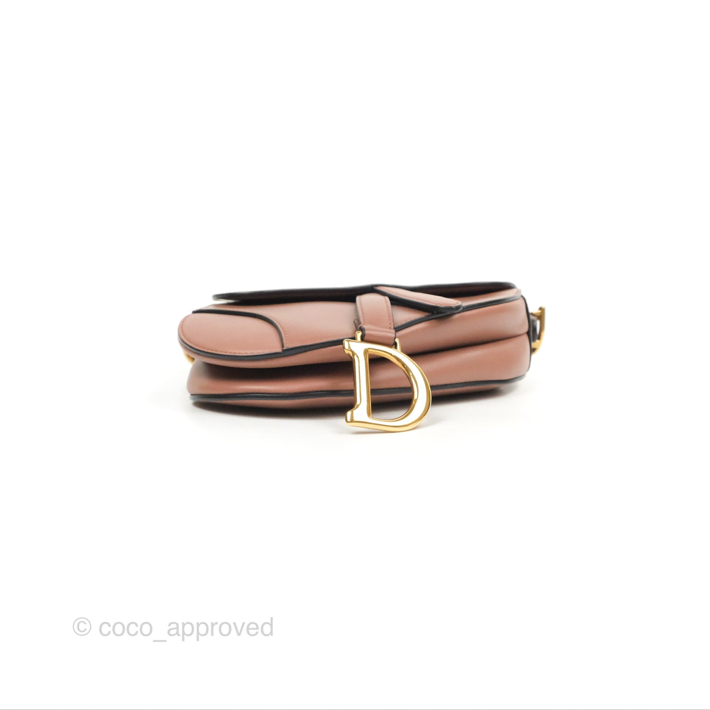 Christian Dior Mini Saddle Bag Rose Taupe Grained Calfskin Gold Hardware