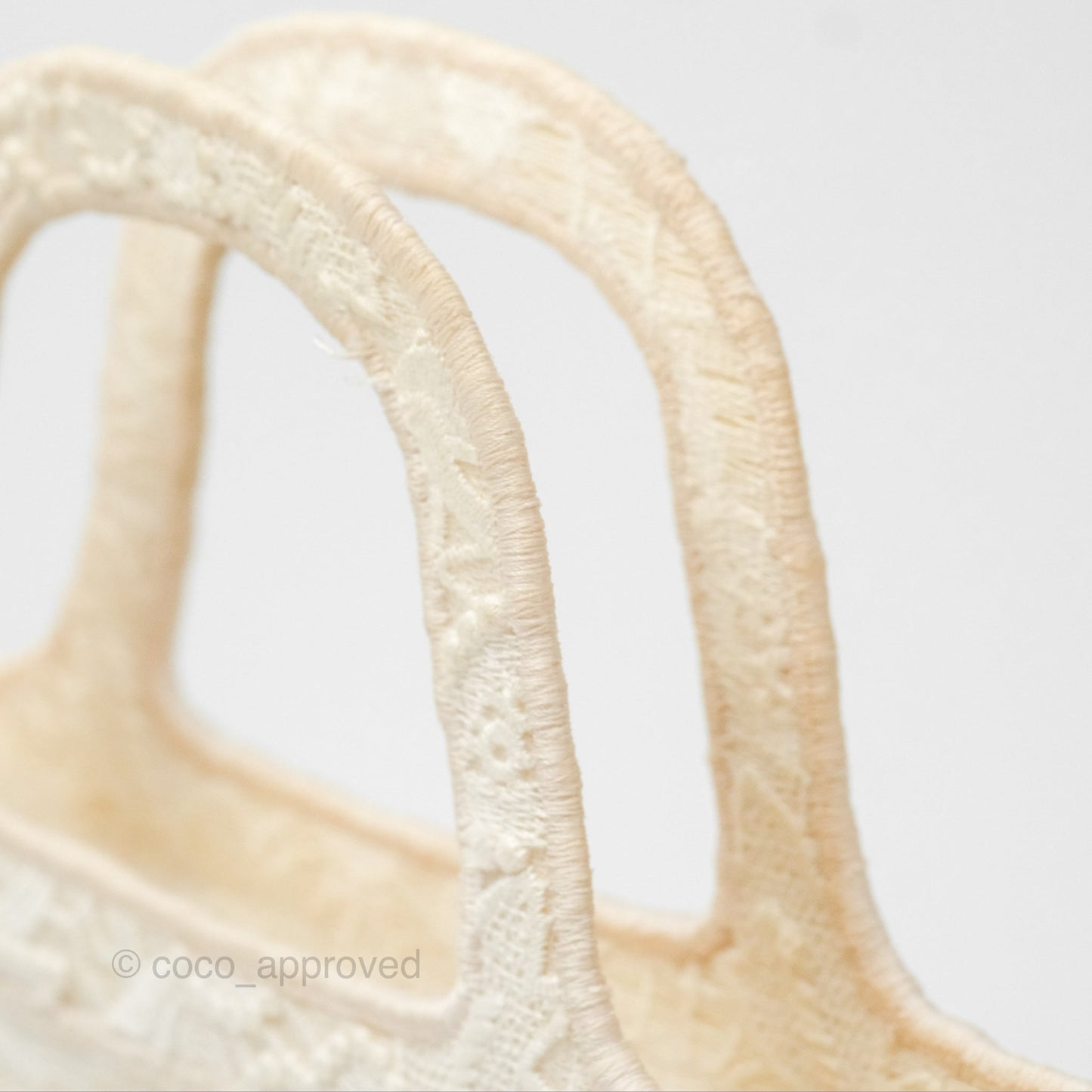 Dior Mini Book Tote Natural Macramé-Effect Embroidery