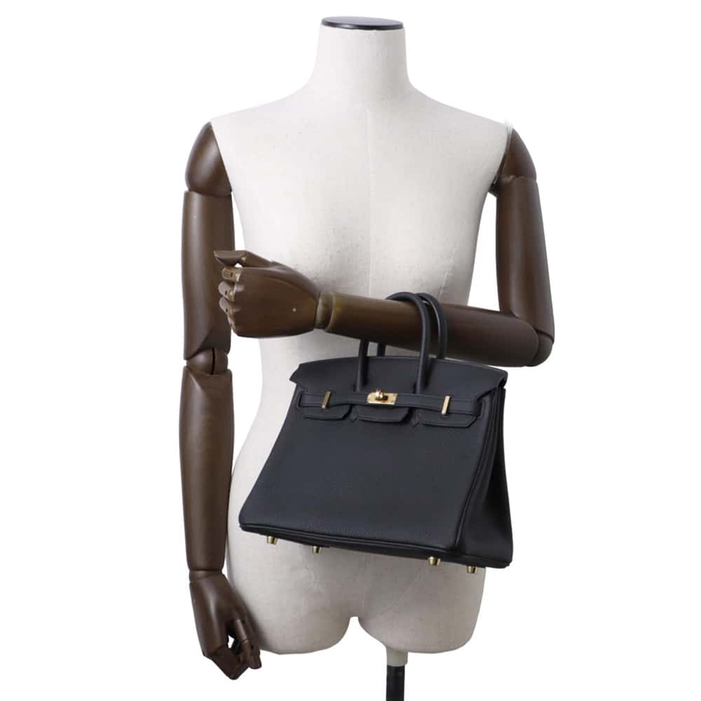 HERMES Birkin Black Togo Leather Size 25