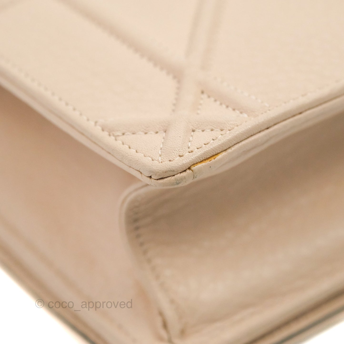 Christian Dior Small Diorama Calfskin Flap Bag Nude Pink Gold Hardware