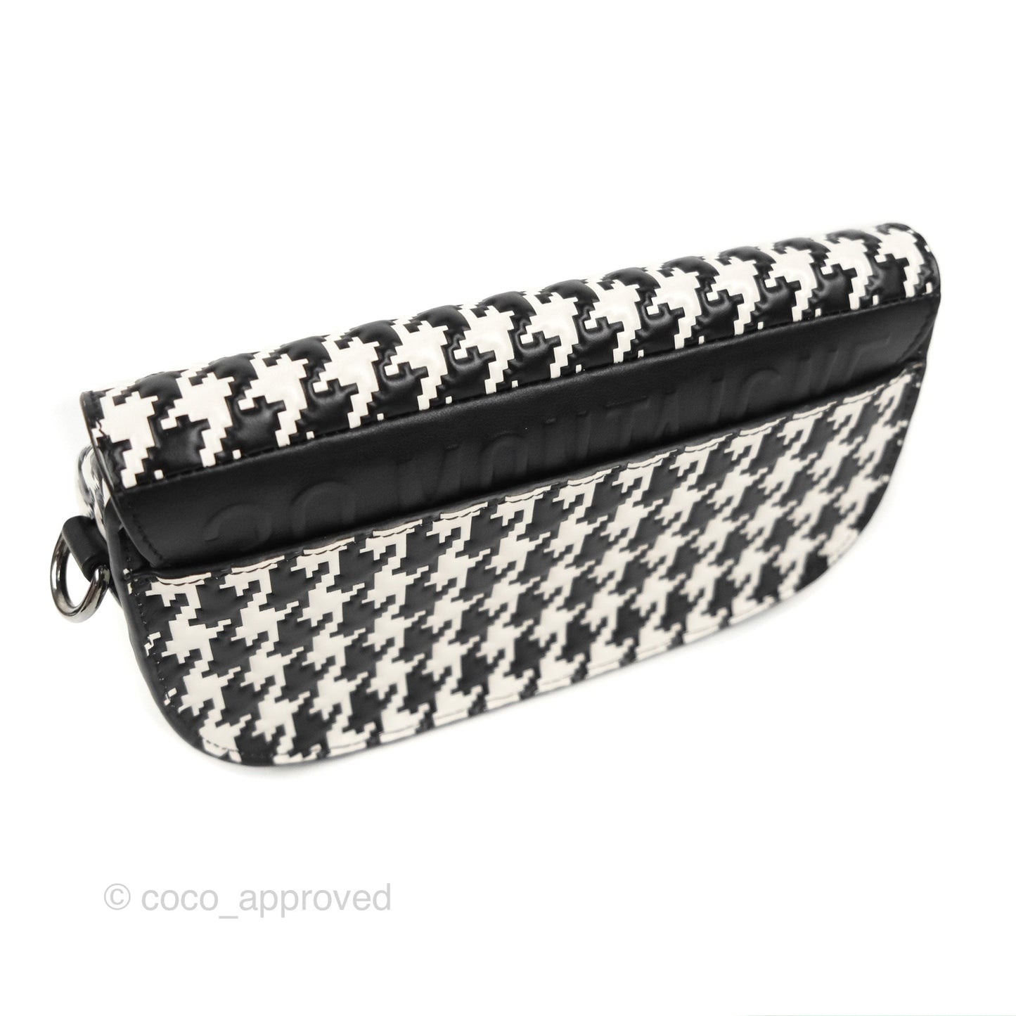 Christian Dior Bobby East-West Bag Black And White Houndstooth Embossed Calfskin