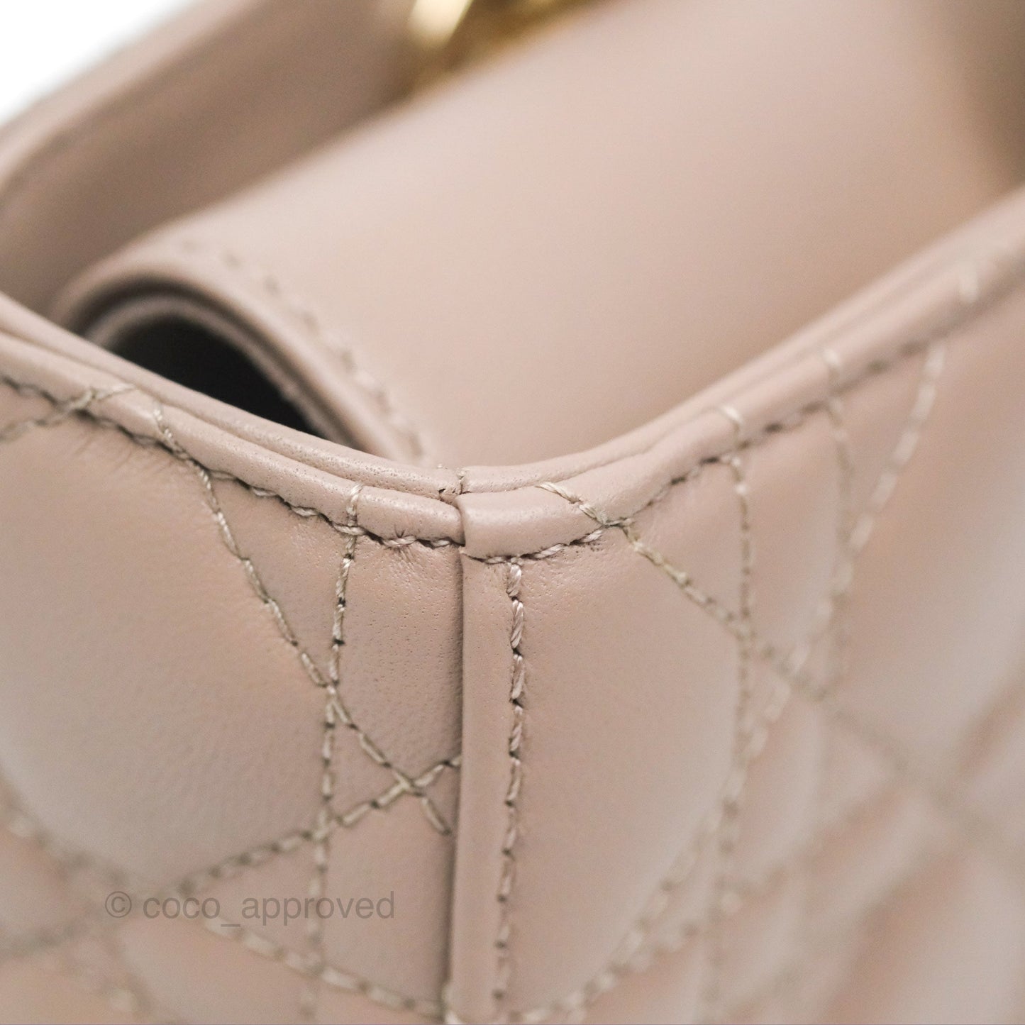 Christian Dior Medium Lady D-Joy Bag Warm Taupe Lambskin Gold Hardware